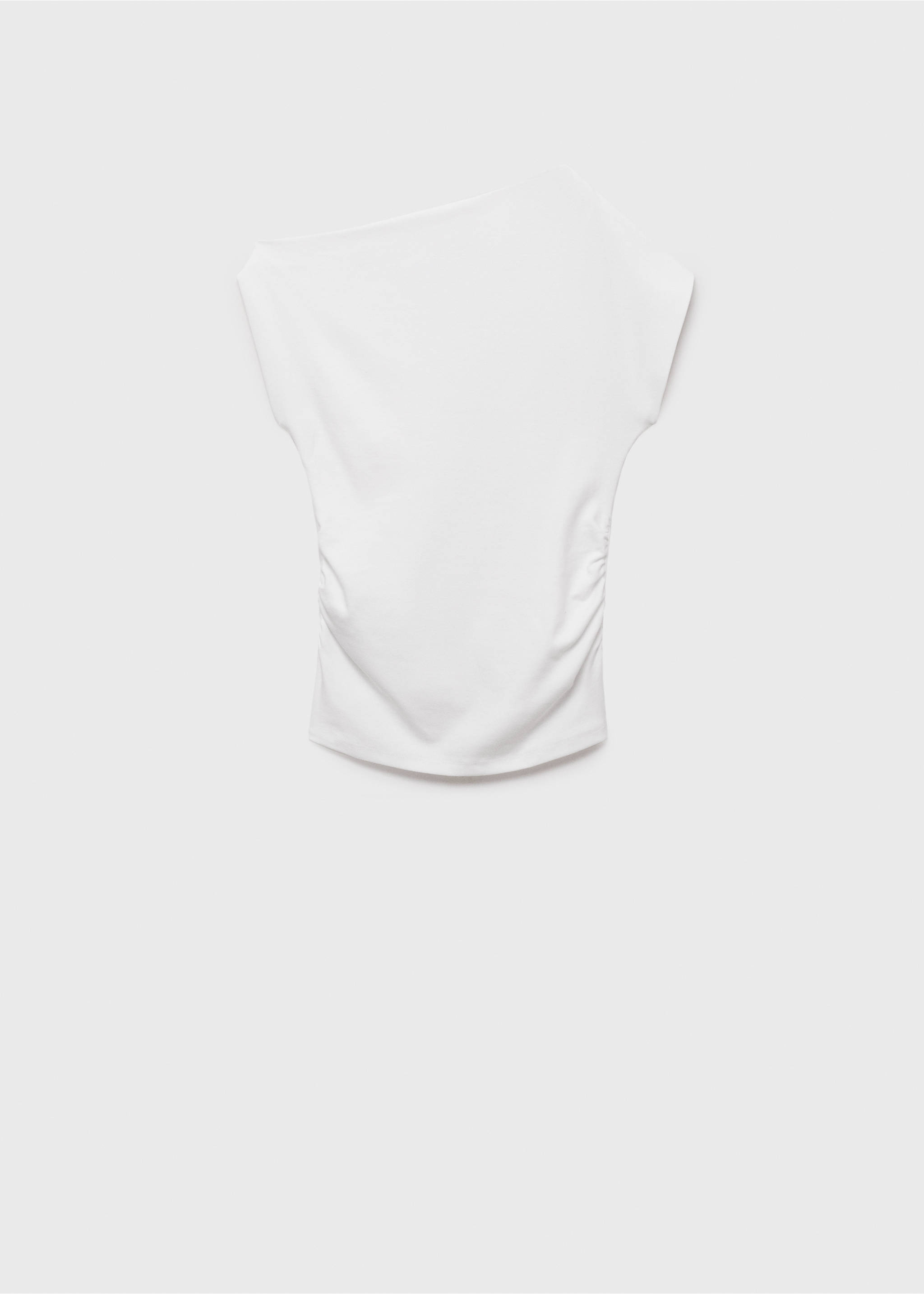 Cotton top with asymmetrical neckline - Article without model, White. Ref: 17011291-00.