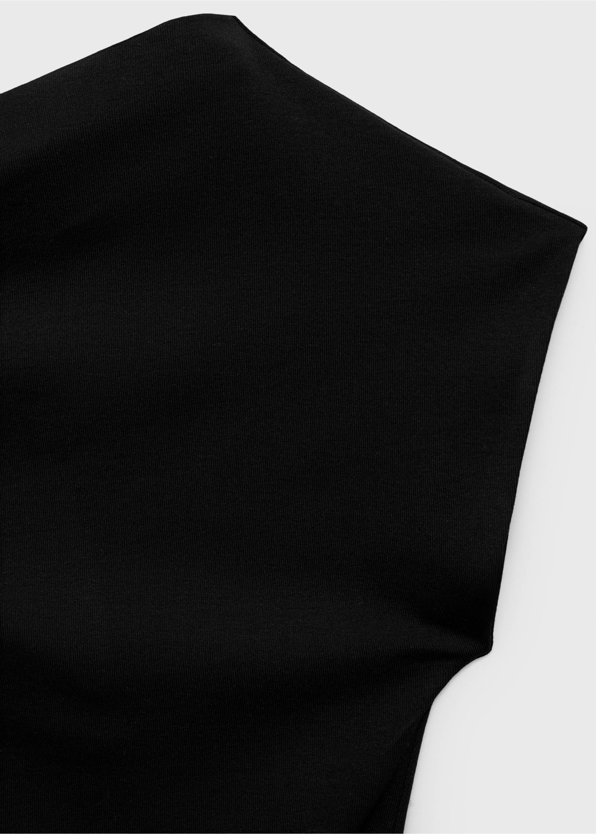 Cotton top with asymmetrical neckline - Details of the article 0, Black. Ref: 17011291-00.