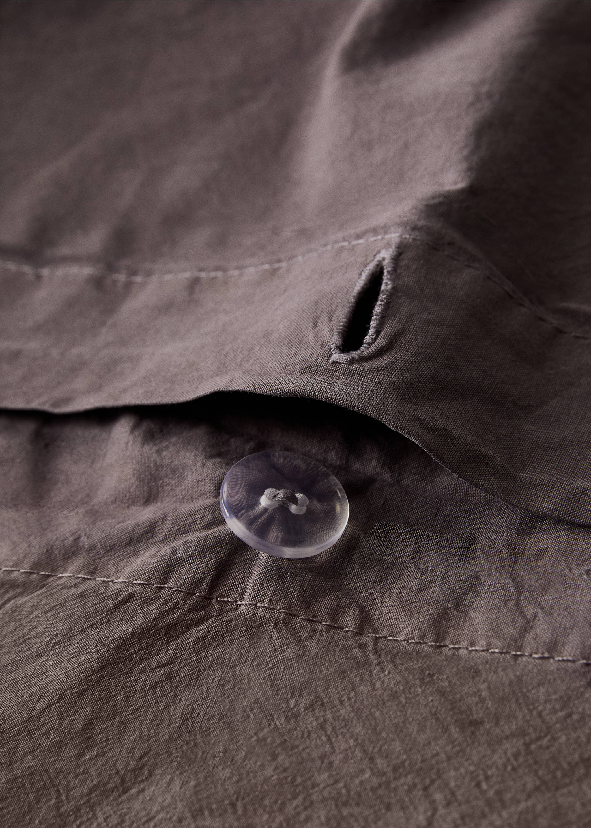 Cotton percale waffle duvet cover Superking bed - Details of the article 1, Blackberry. Ref: 17011553-00.