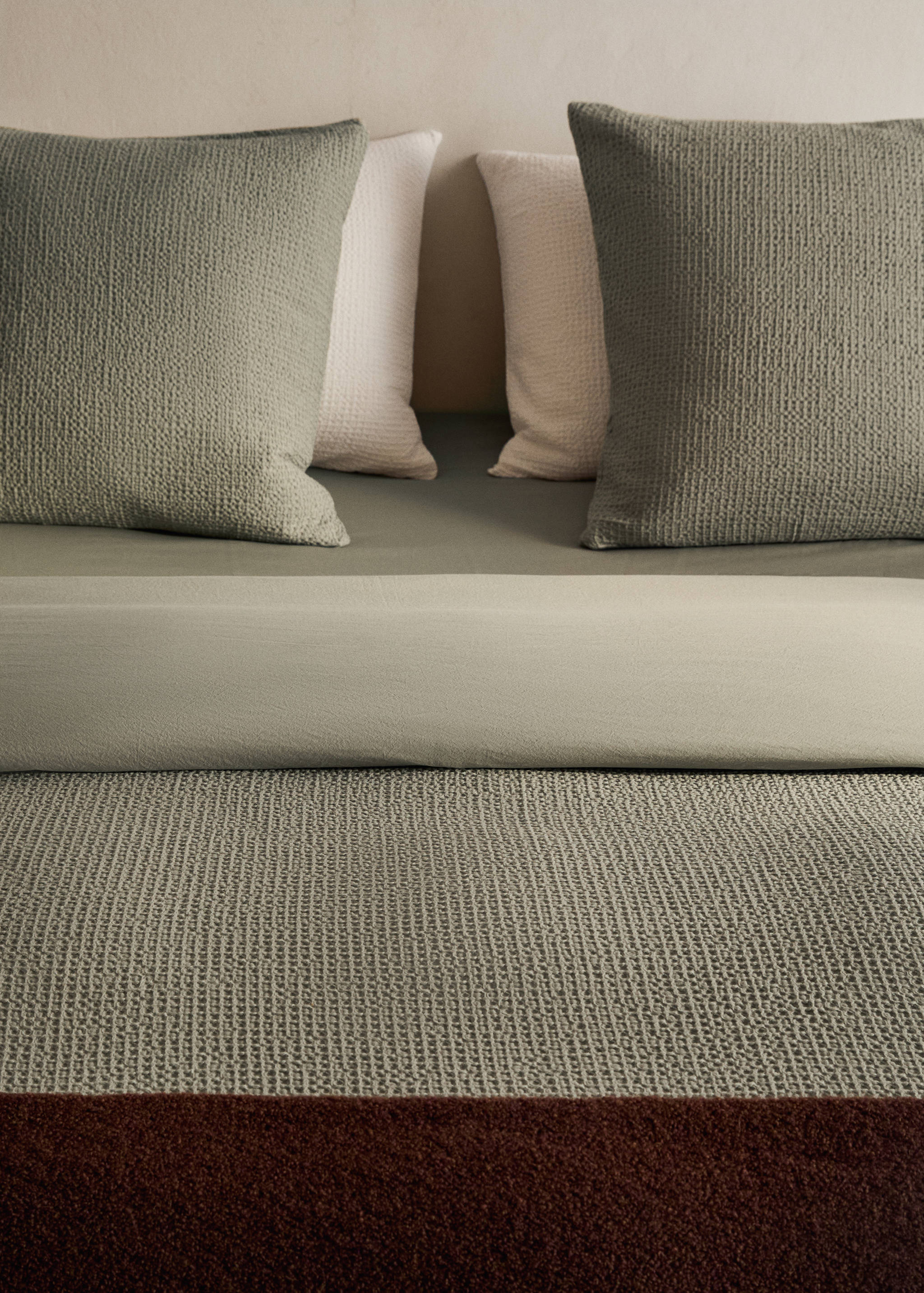 Percale cotton waffle duvet cover King bed - Details of the article 7