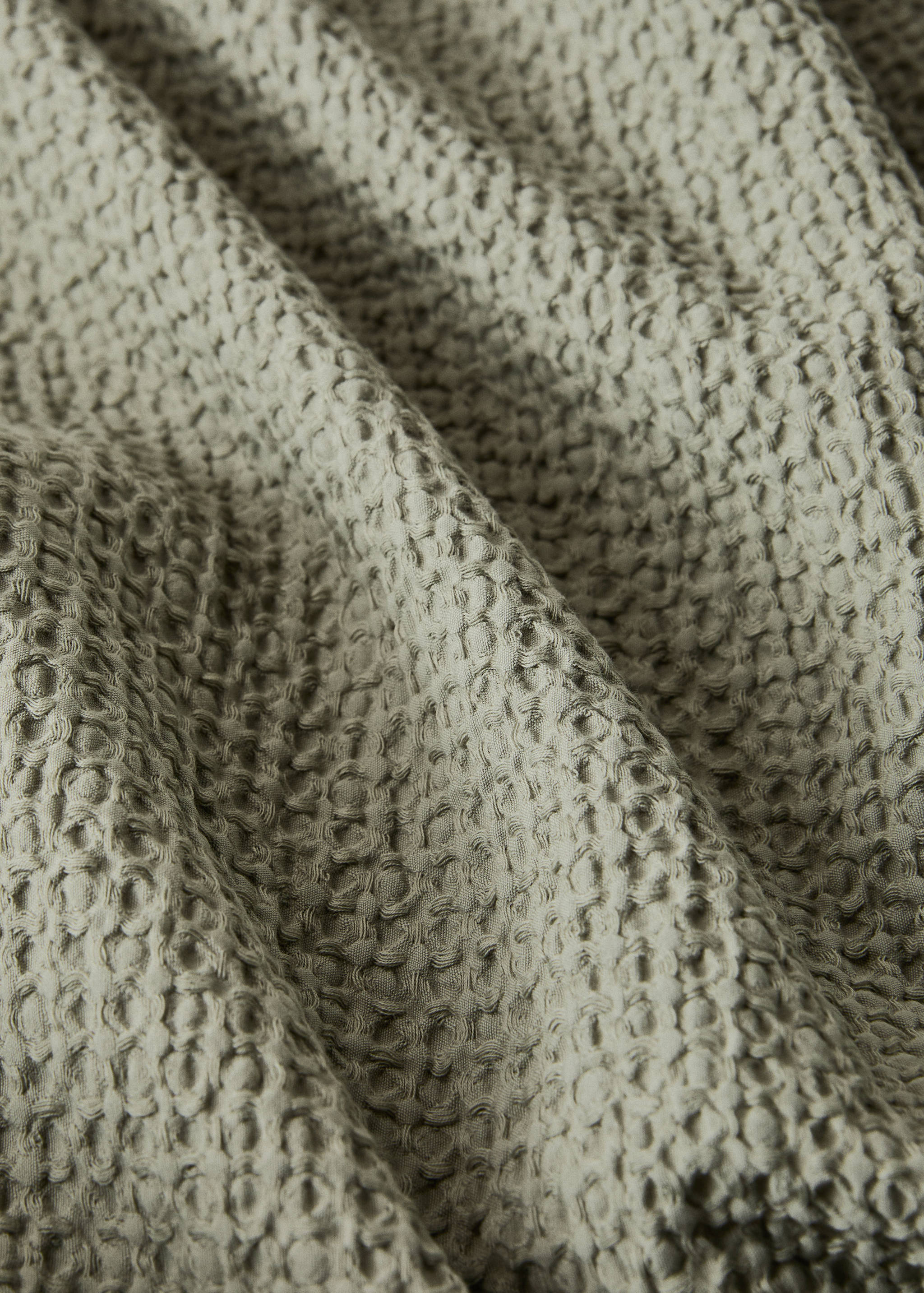 Percale cotton waffle duvet cover King bed - Details of the article 2