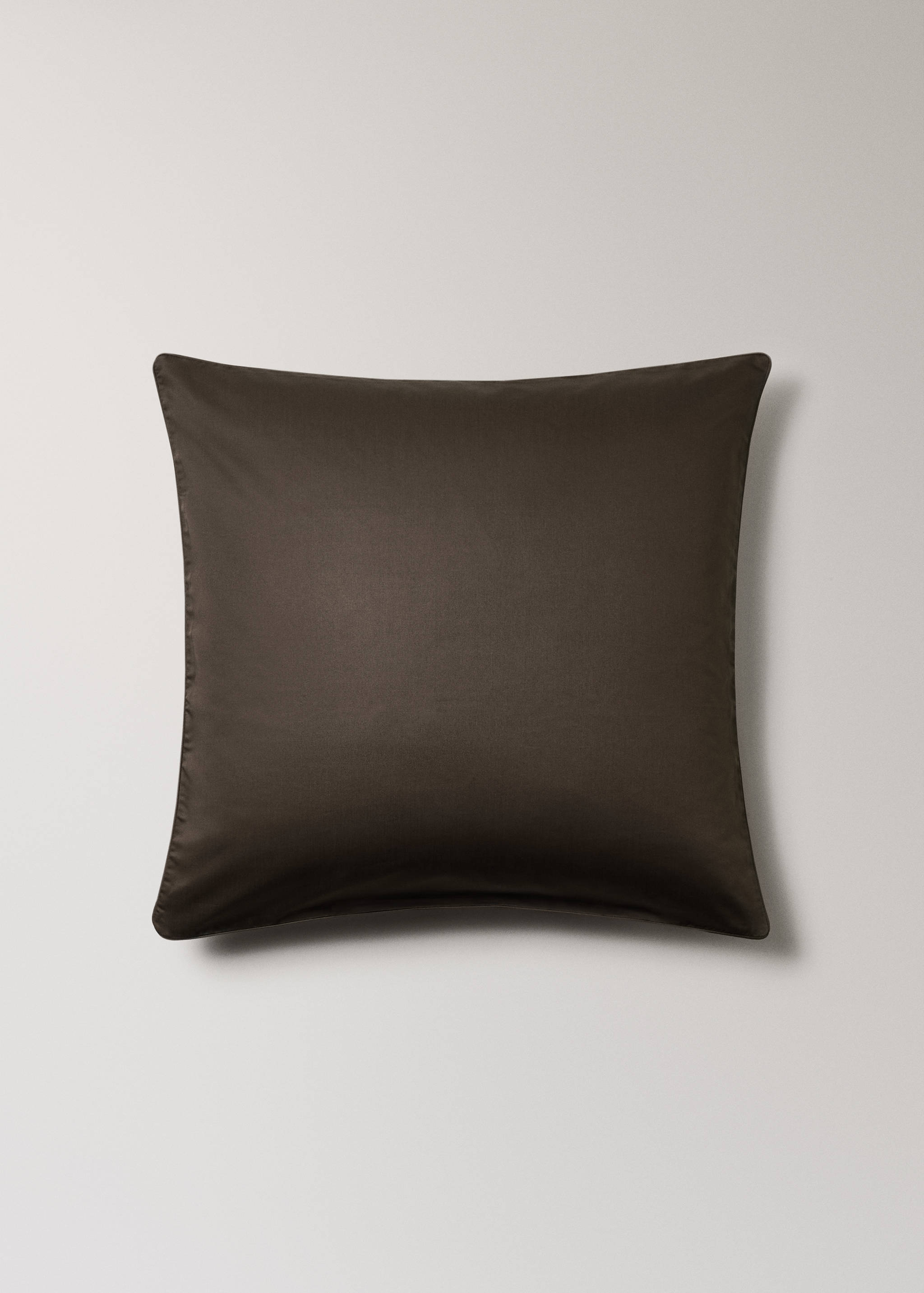 Dark brown square pillowcase.