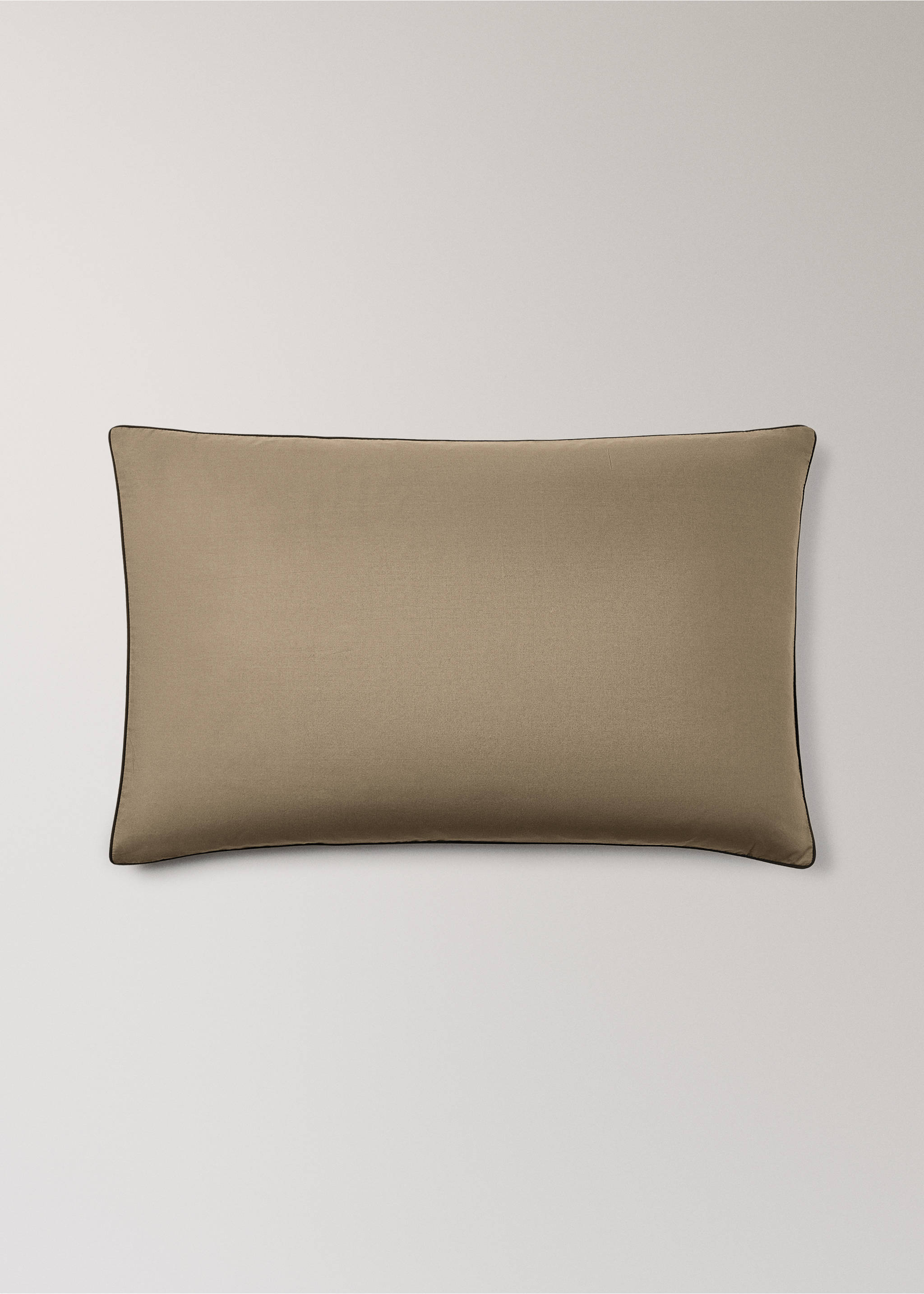 Reversible percale cotton pillowcase with contrasting piping 50x75 cm - Article without model, Blue. Ref: 17011592-00.