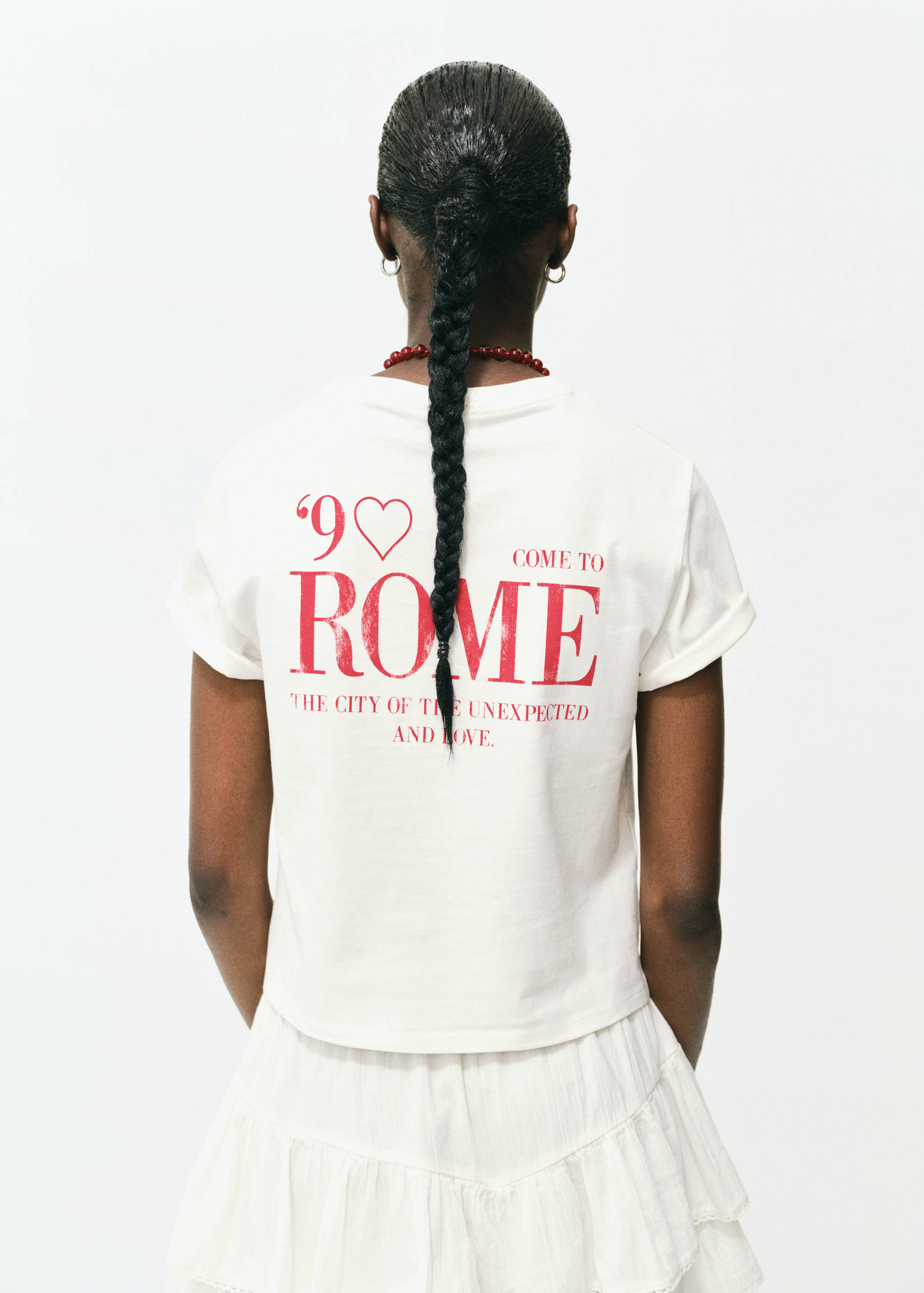 Kortärmad tryckt t-shirt - Artikelns baksida
