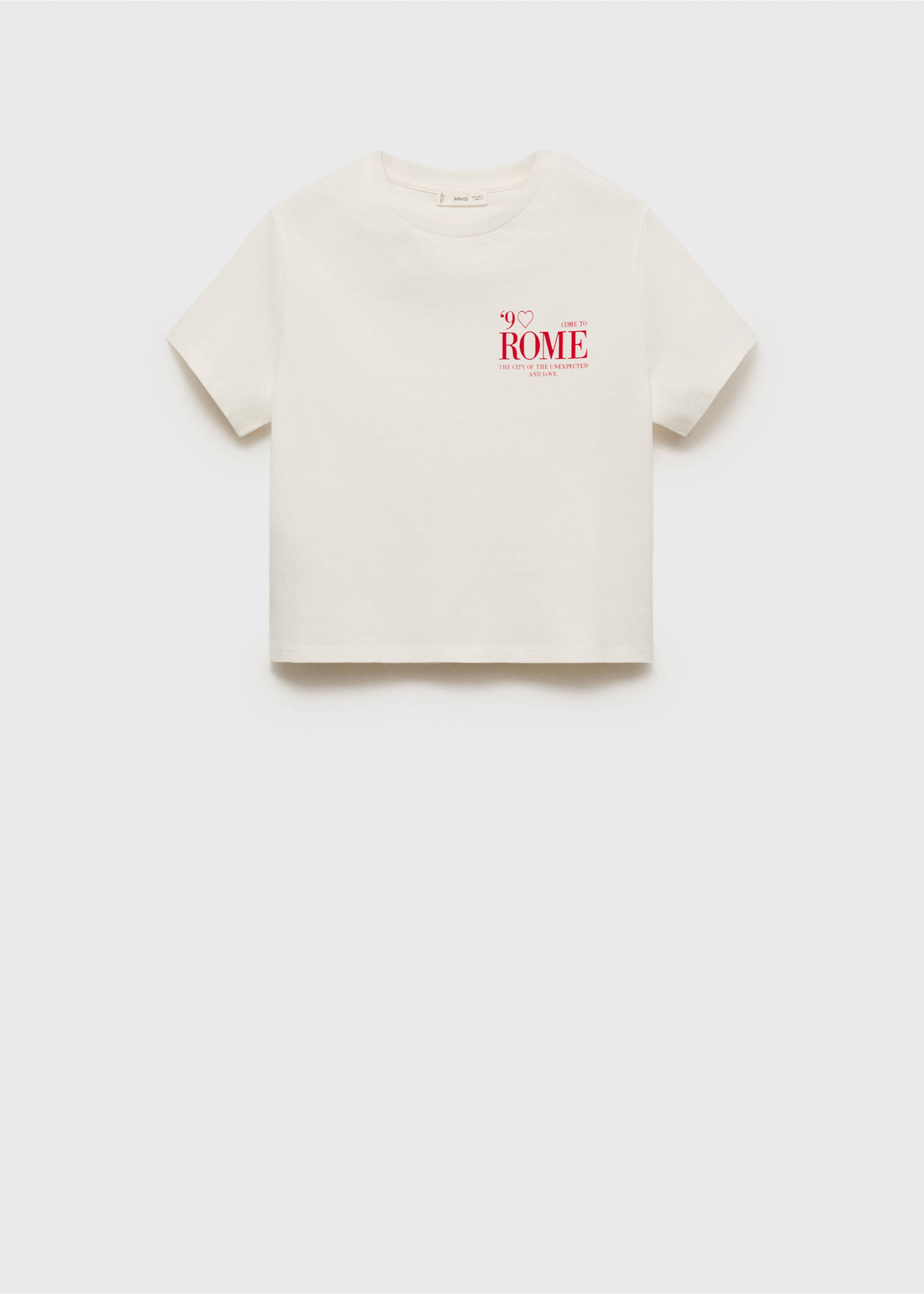 T-shirt imprimé manches courtes - Article sans modèle, Blanc cassé. Ref: 17012535-00.