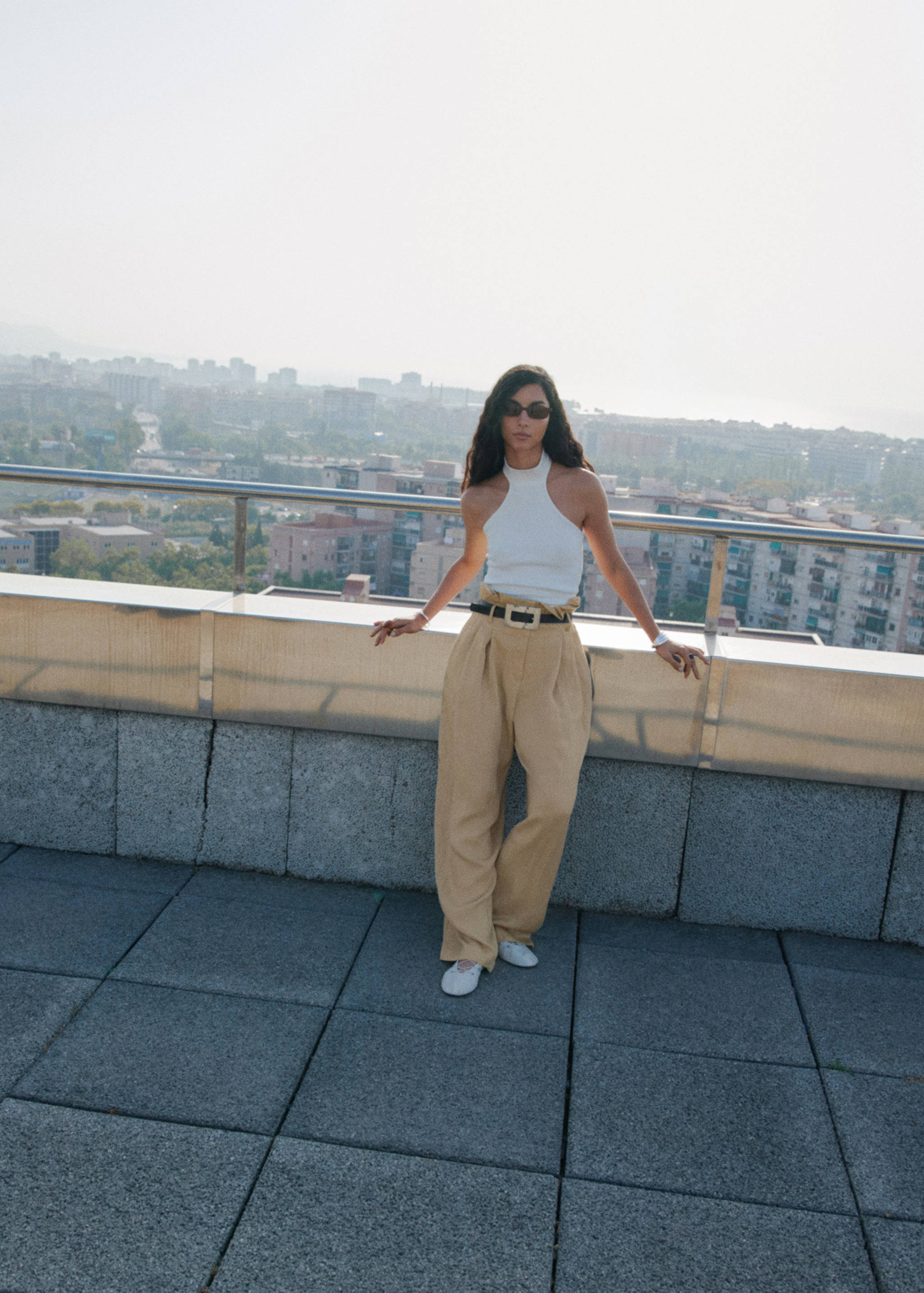 Lyocell paperbag trousers - General plane