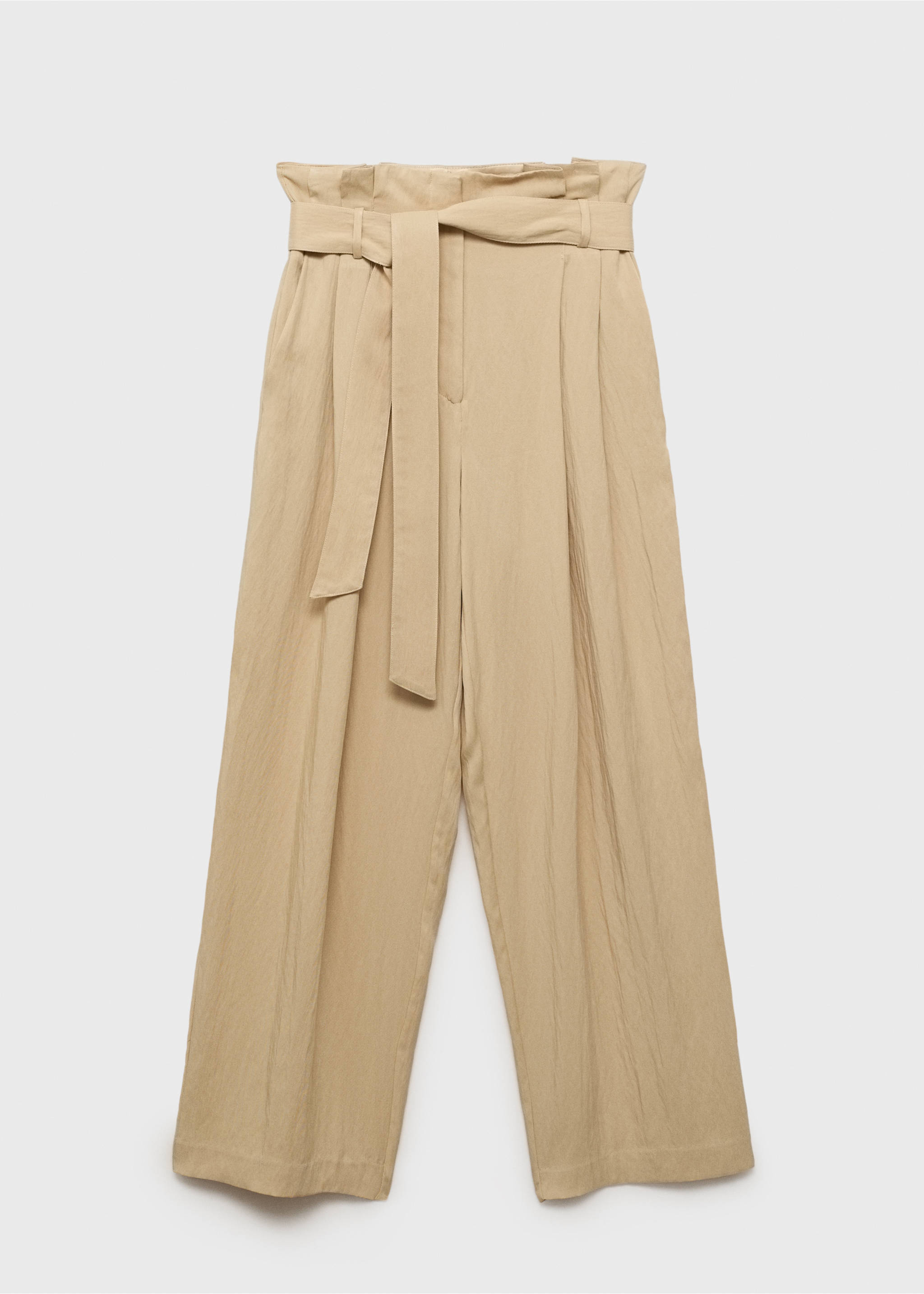 Lyocell paperbag trousers - Article without model, Beige. Ref: 17012536-00.