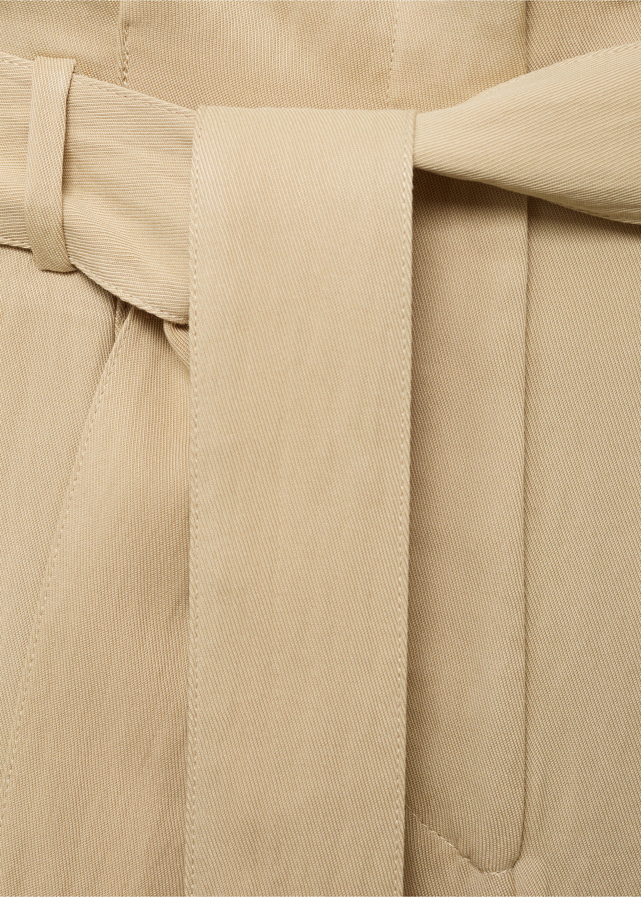 Lyocell paperbag trousers - Details of the article 0, Beige. Ref: 17012536-00.