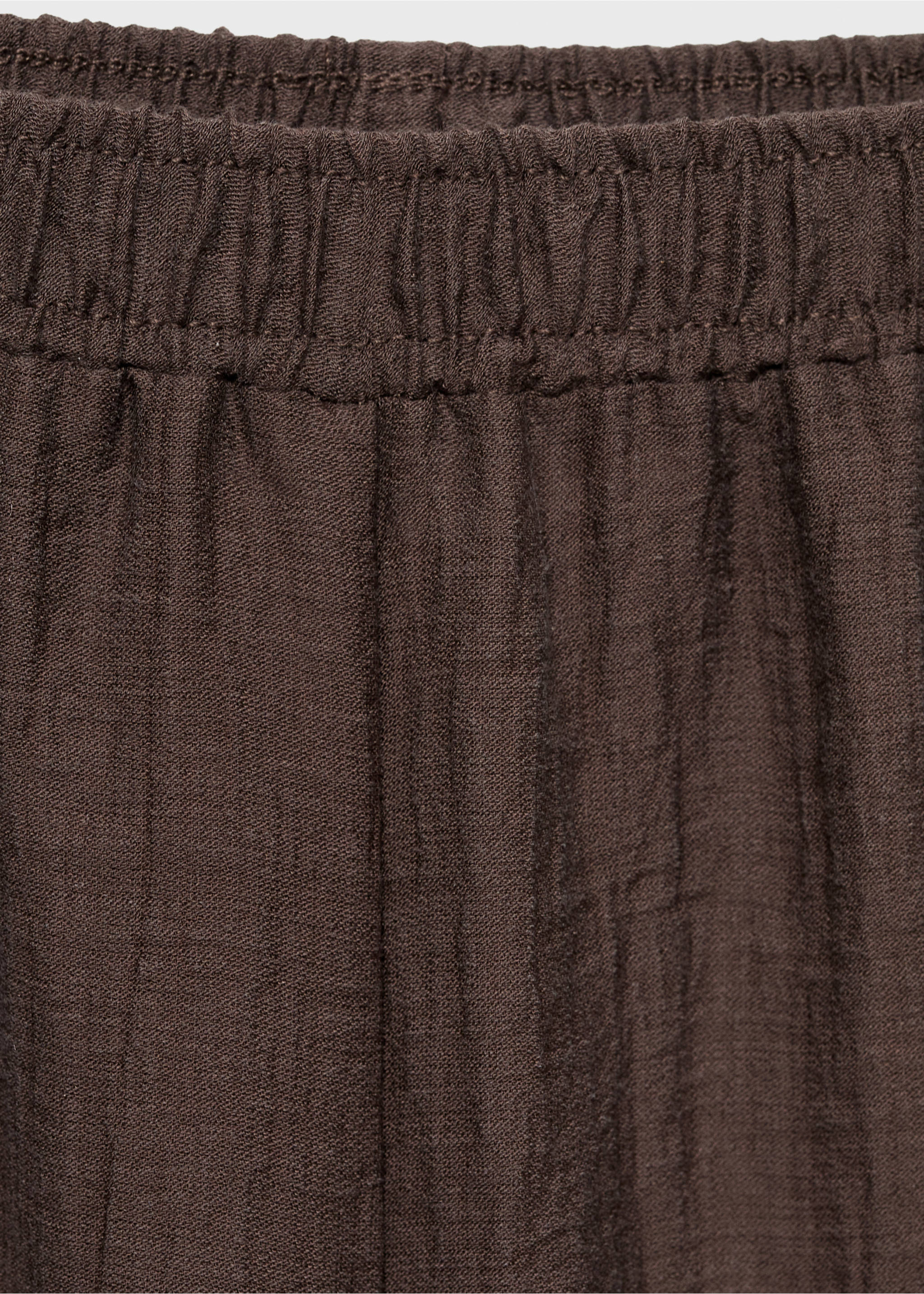 Pantalón lyocell cintura elástica - Detalle del artículo 8, Chocolate. Ref: 17012539-00.