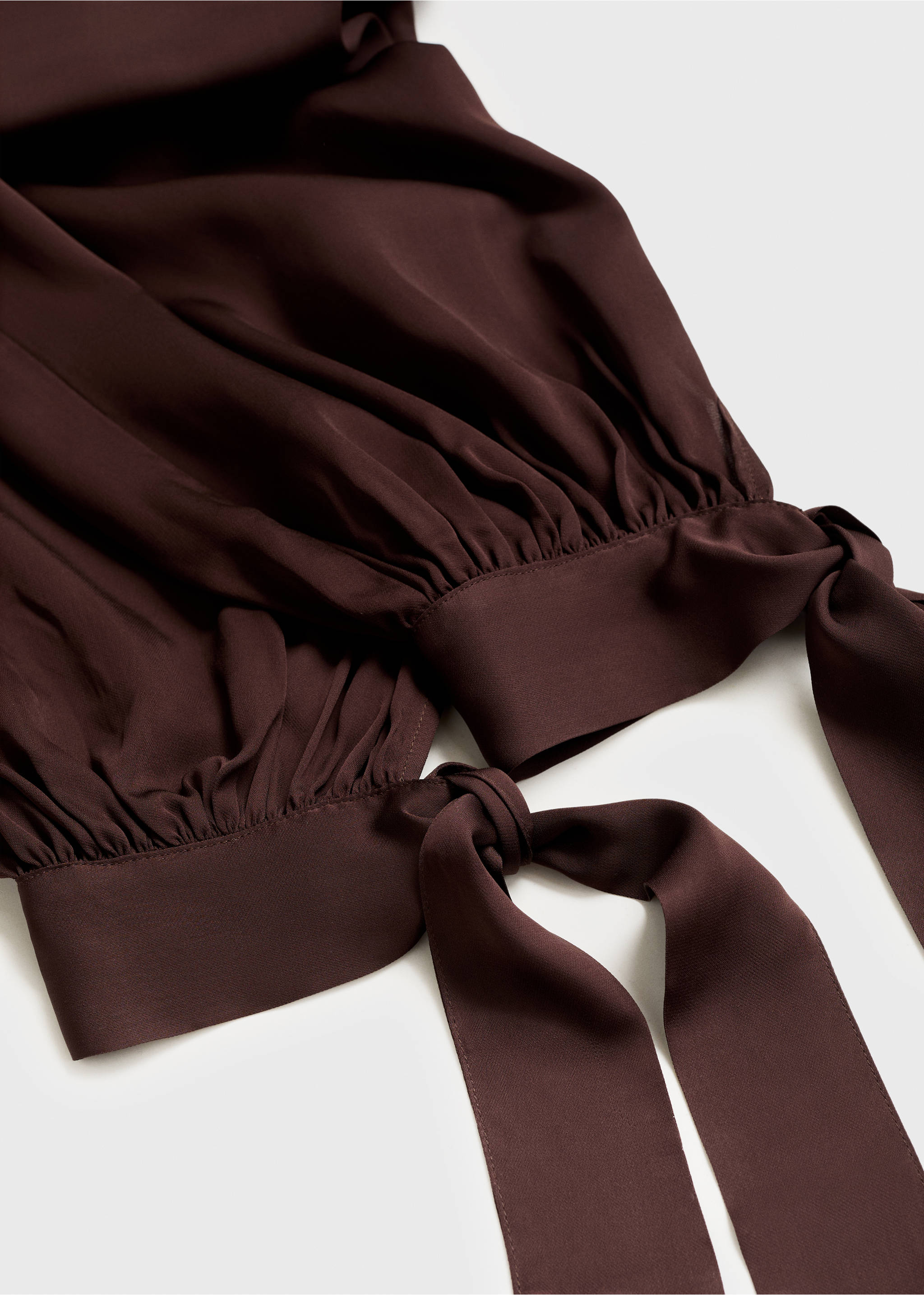 Balloon trousers with bows - Details of the article 0, Chocolate. Ref: 17012541-00.
