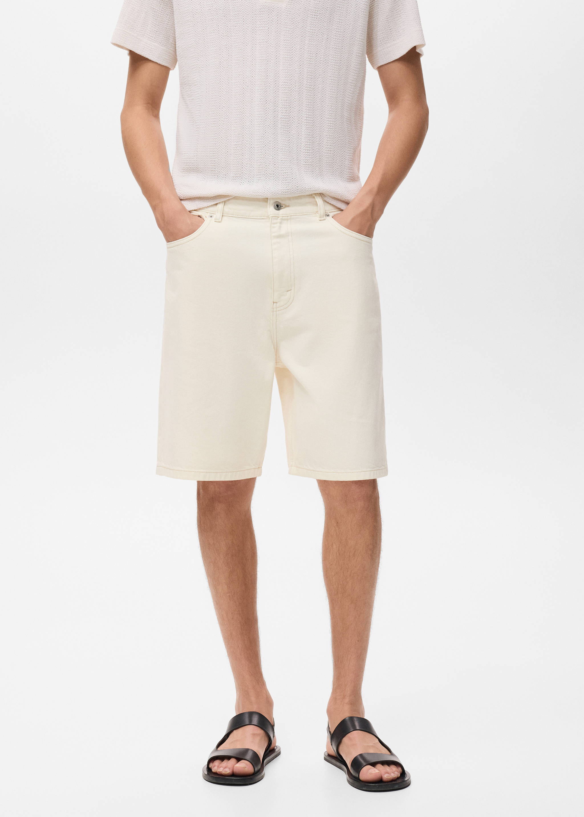 Bermuda en jean relaxed-fit - Plan moyen