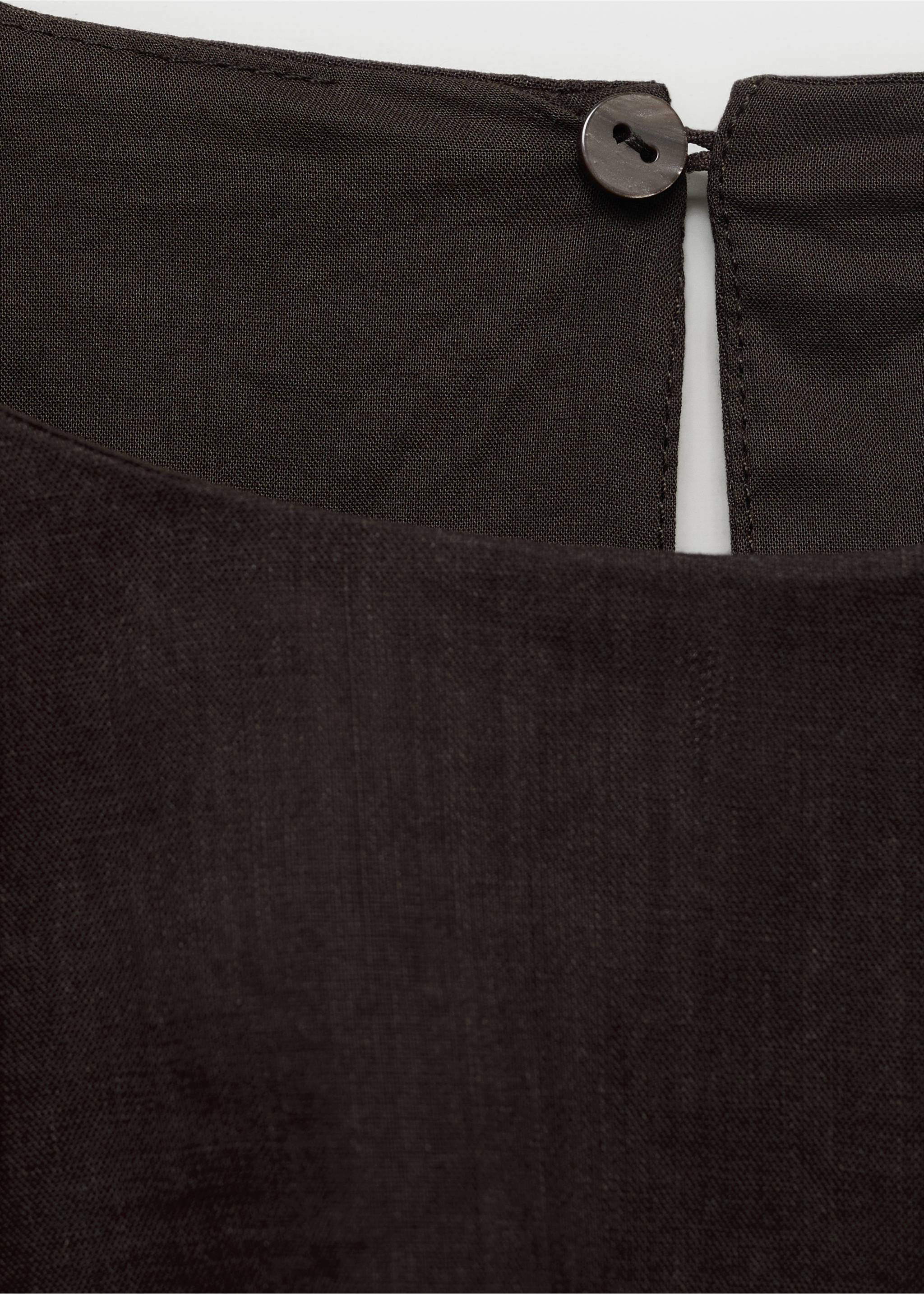 Ramie cropped balloon blouse - Details of the article 8, Brown. Ref: 17012902-00.