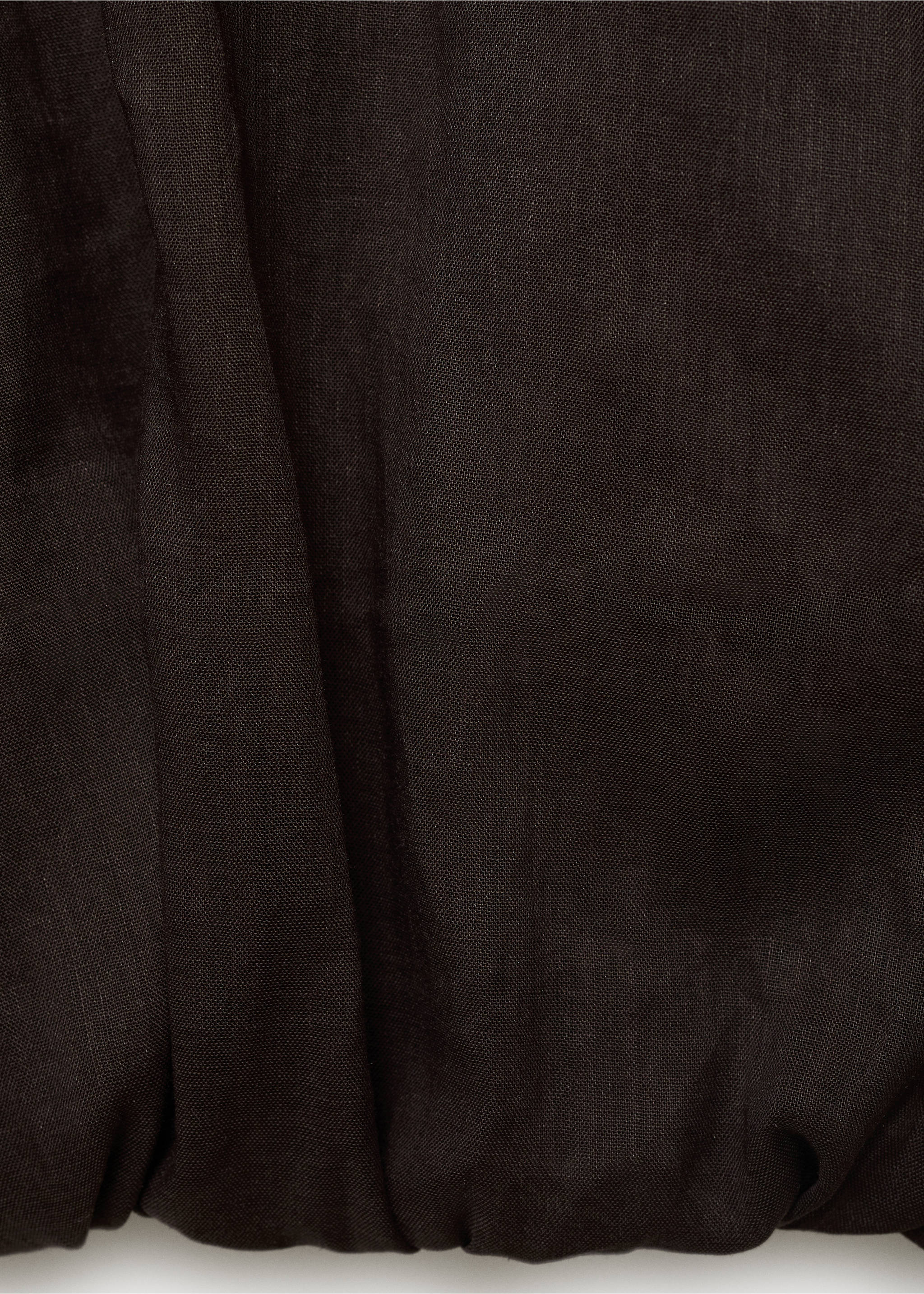Ramie cropped balloon blouse - Details of the article 0, Brown. Ref: 17012902-00.