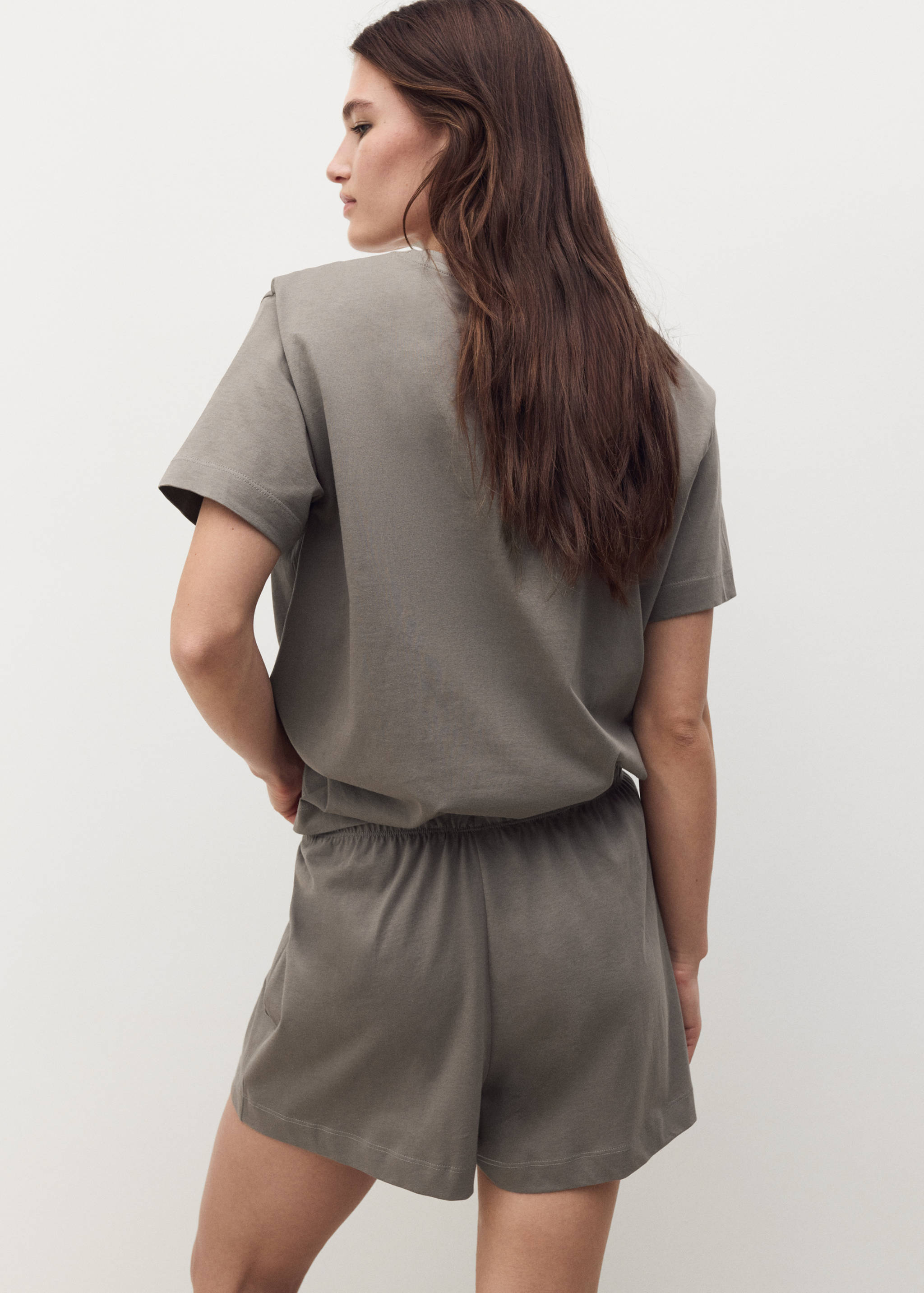 Cotton two-piece short-sleeved pyjamas - Reverse of the article