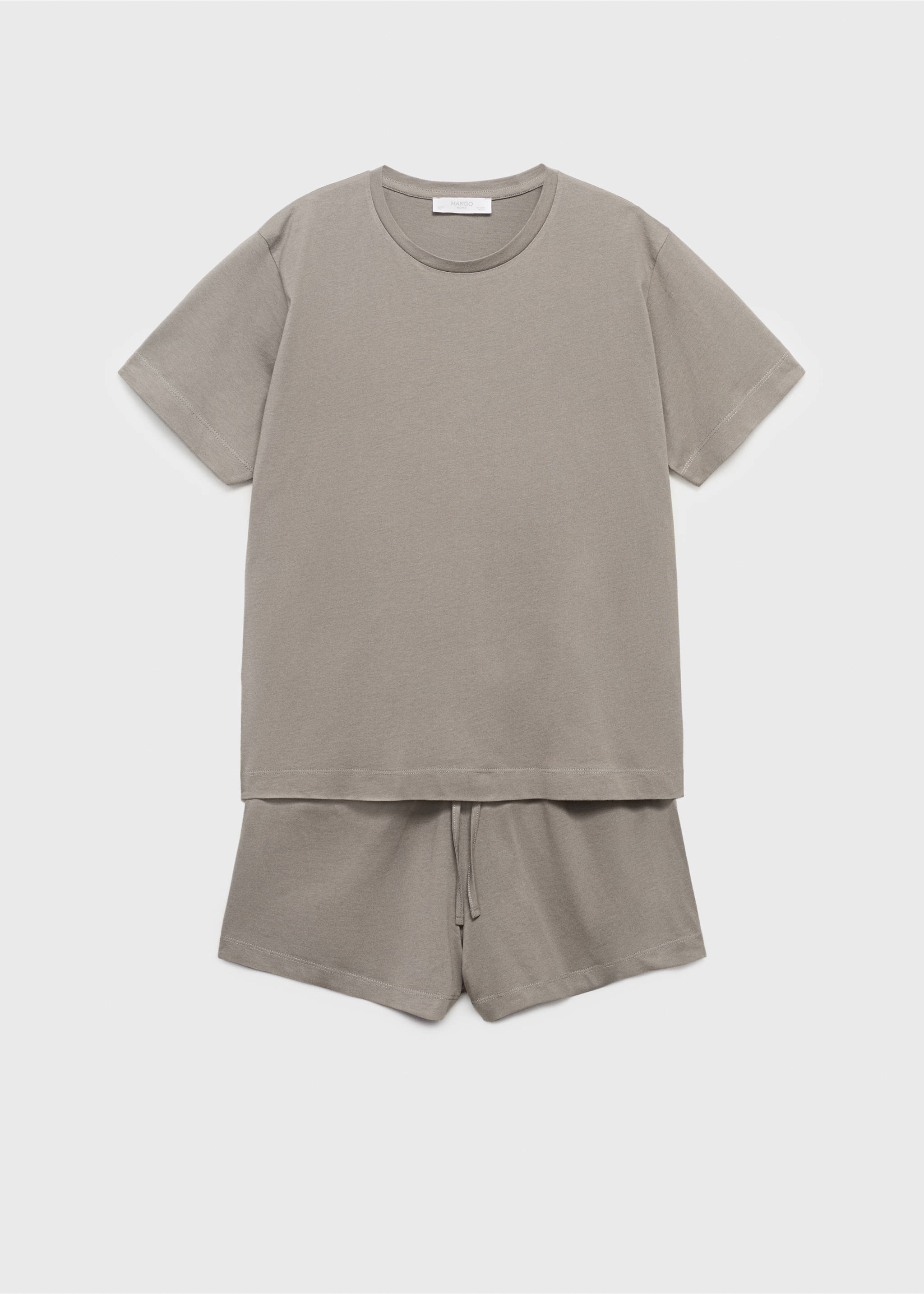 Cotton two-piece short-sleeved pyjamas - Article without model, Medium Brown. Ref: 17012904-00.