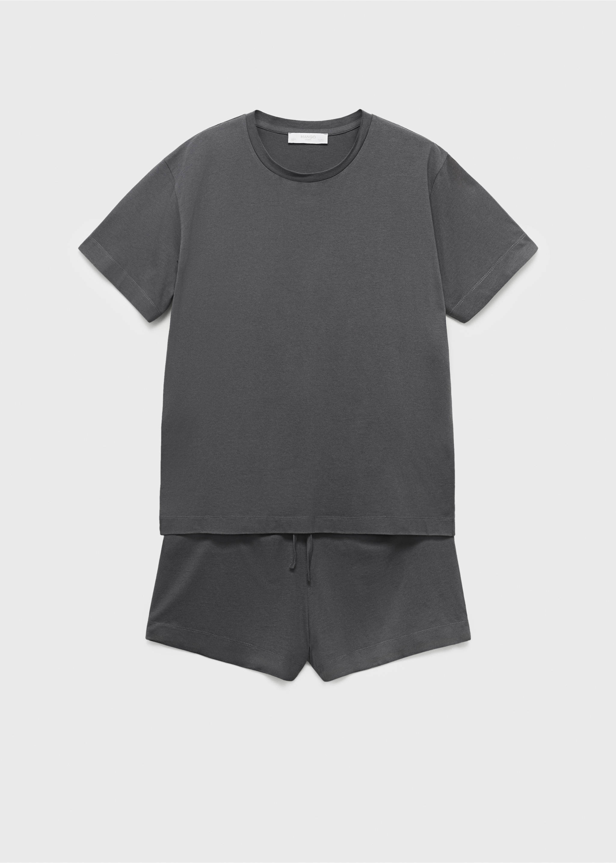 Cotton two-piece short-sleeved pyjamas - Article without model, Charcoal. Ref: 17012904-00.