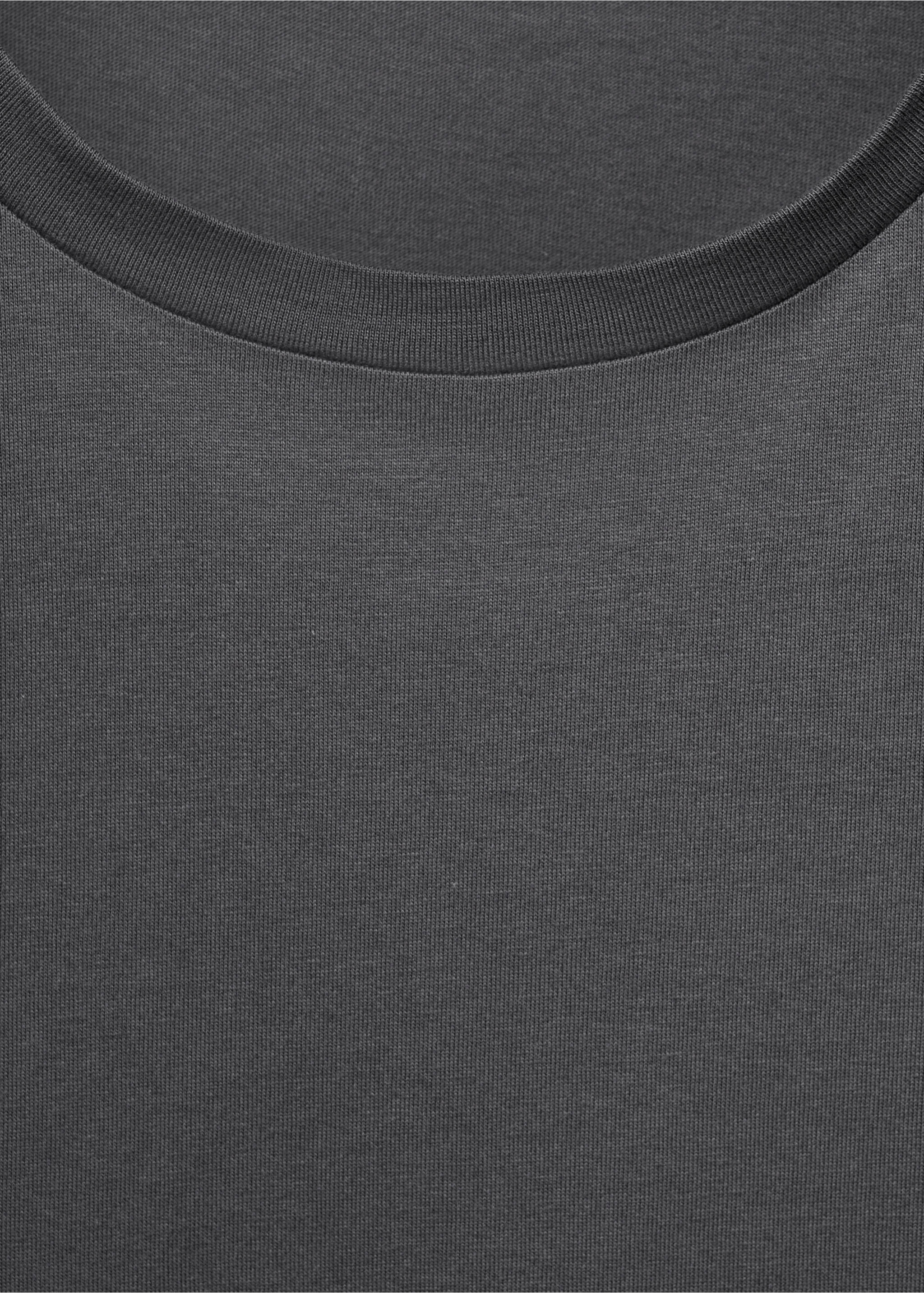 Cotton two-piece short-sleeved pyjamas - Details of the article 8, Charcoal. Ref: 17012904-00.