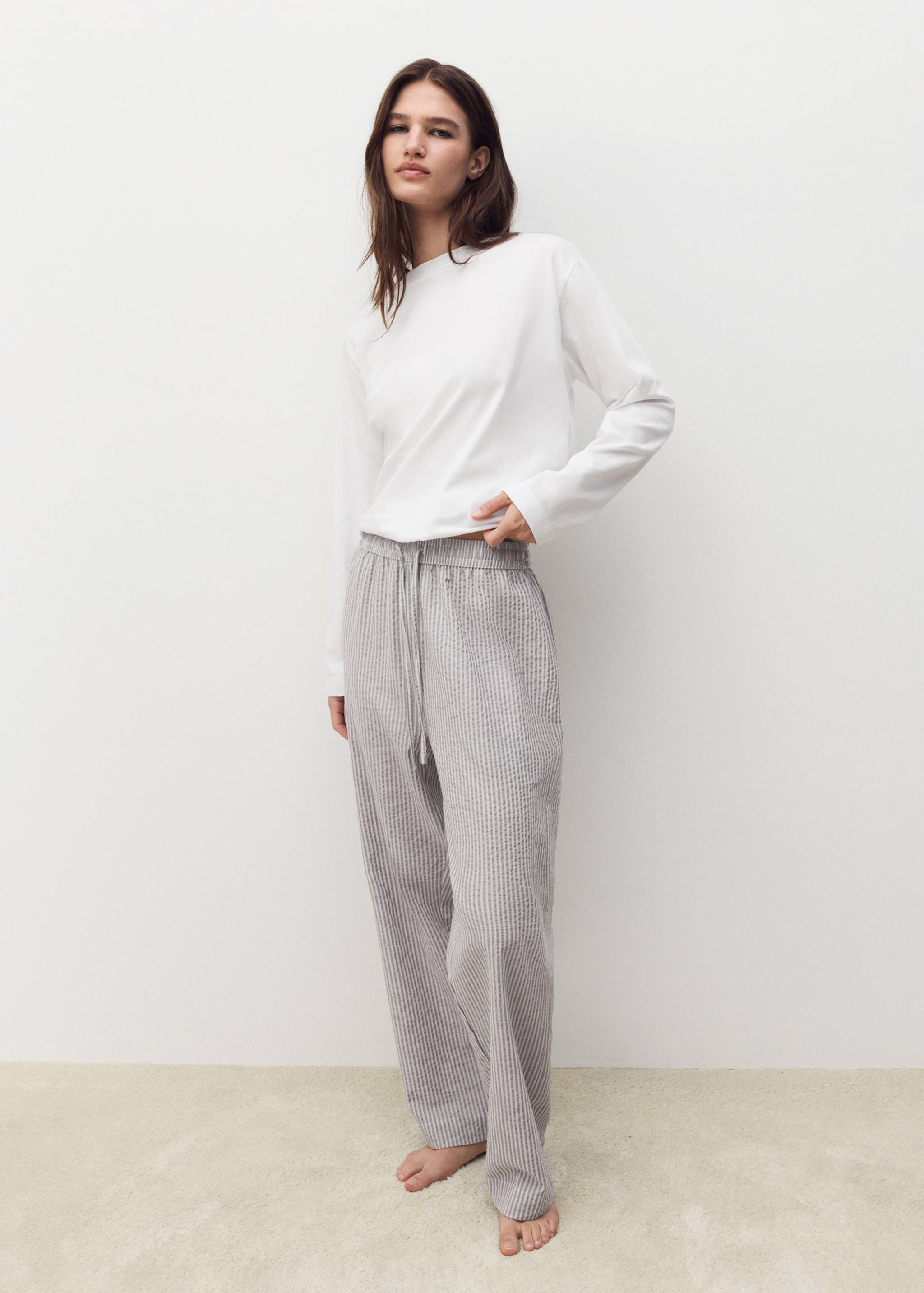 Pijama dos piezas raya seersucker - Plano general