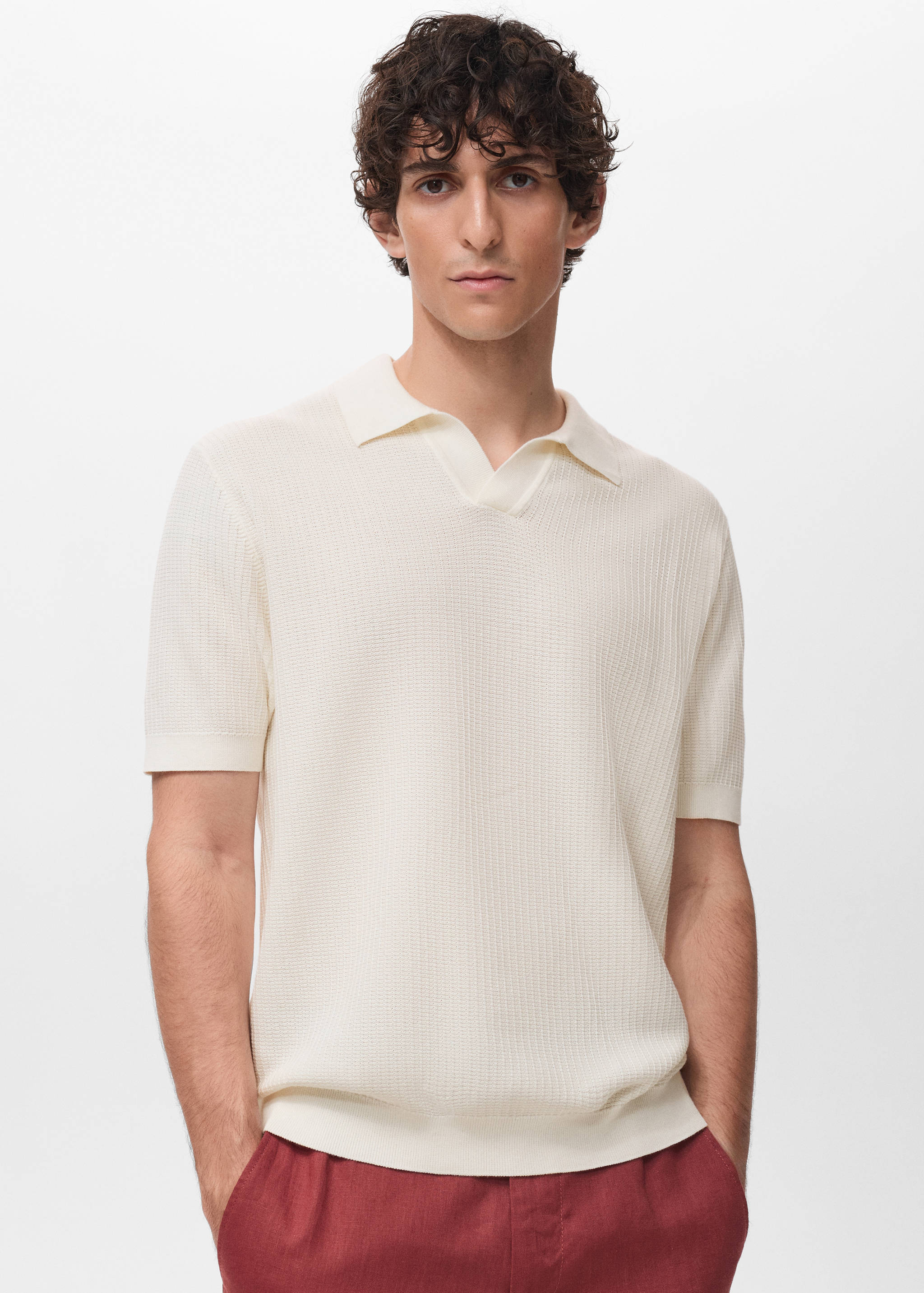 Polo maille coton structuré - Plan moyen