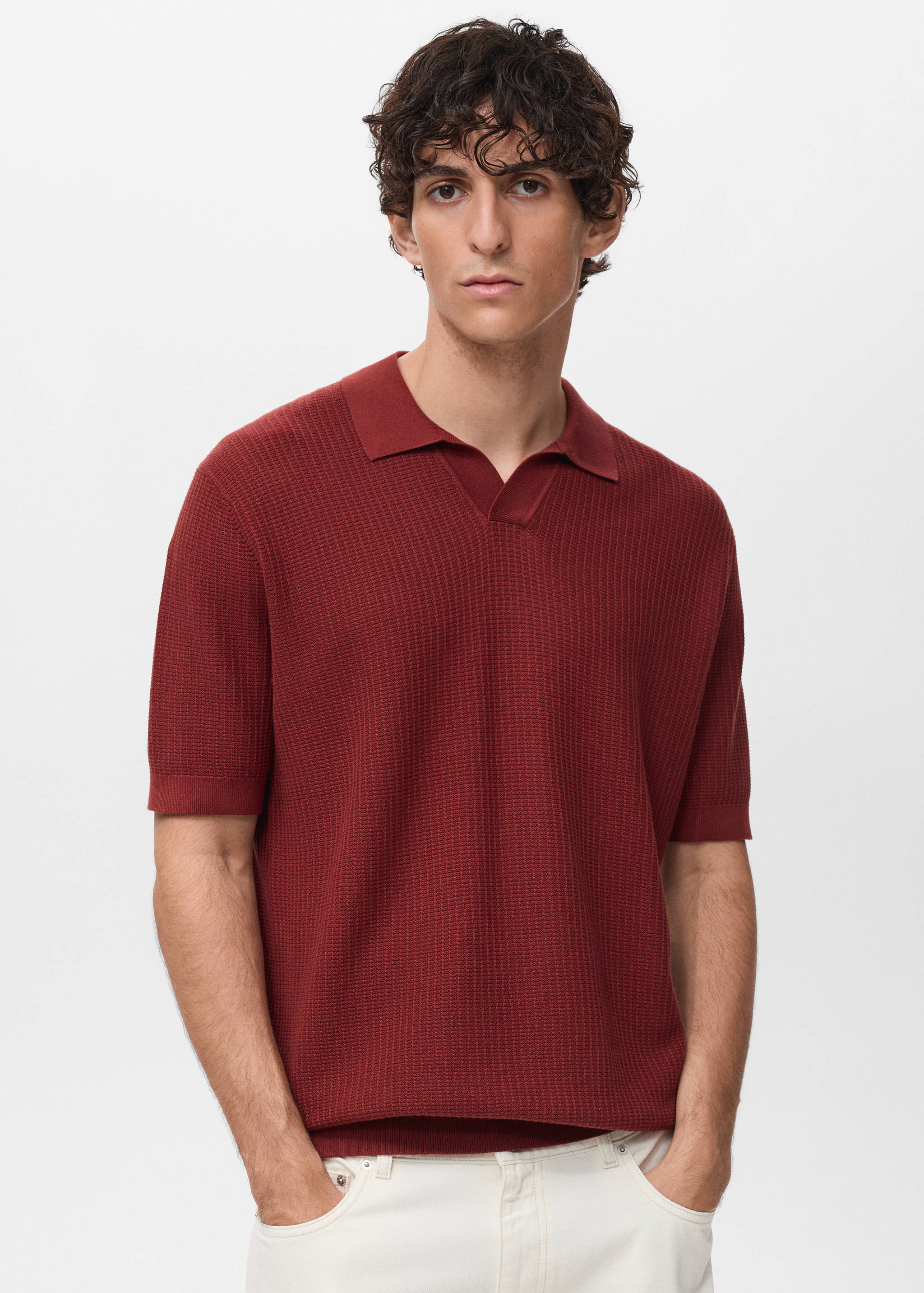 Polo maille coton structuré - Plan moyen
