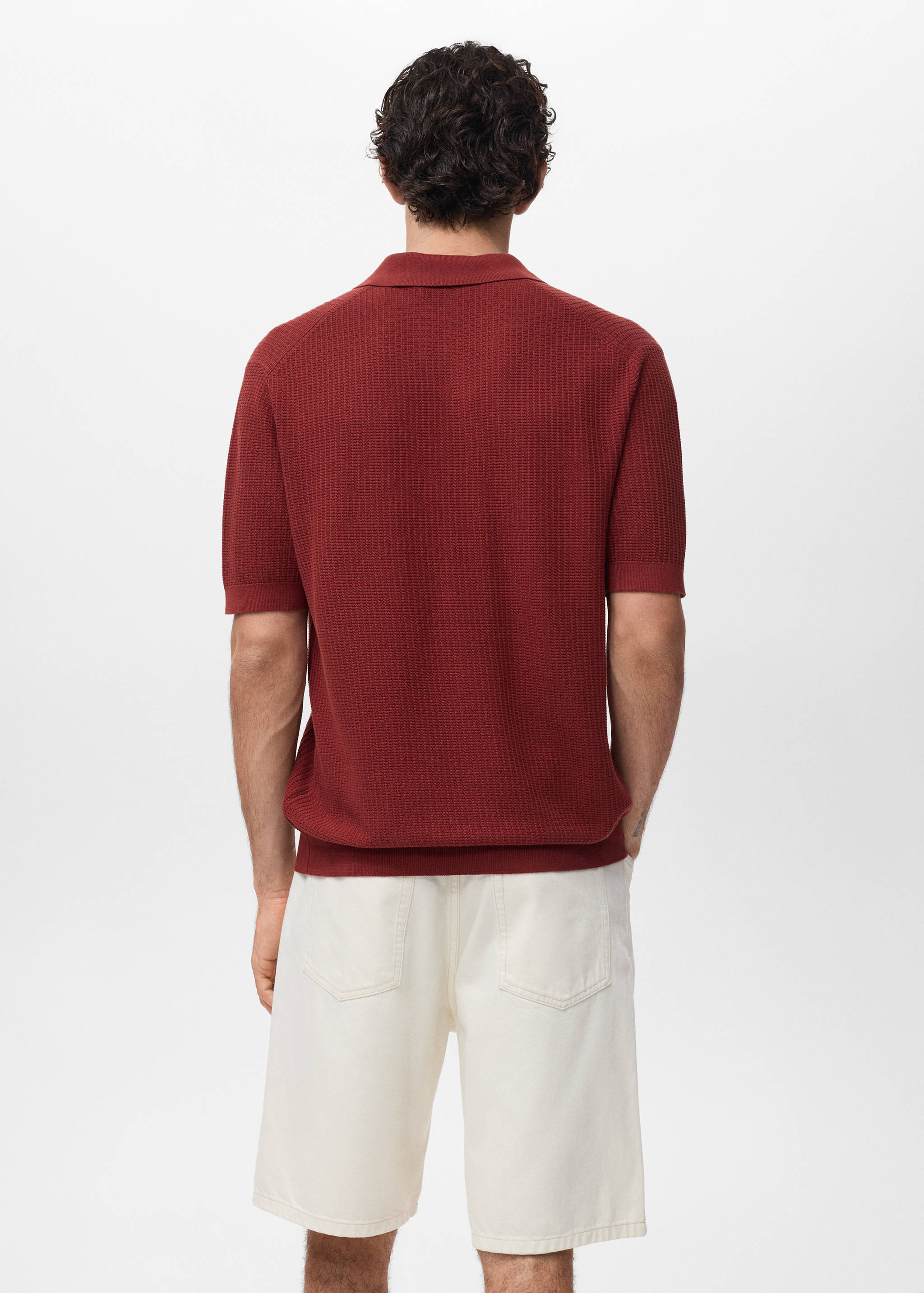 Polo maille coton structuré - Verso de l’article