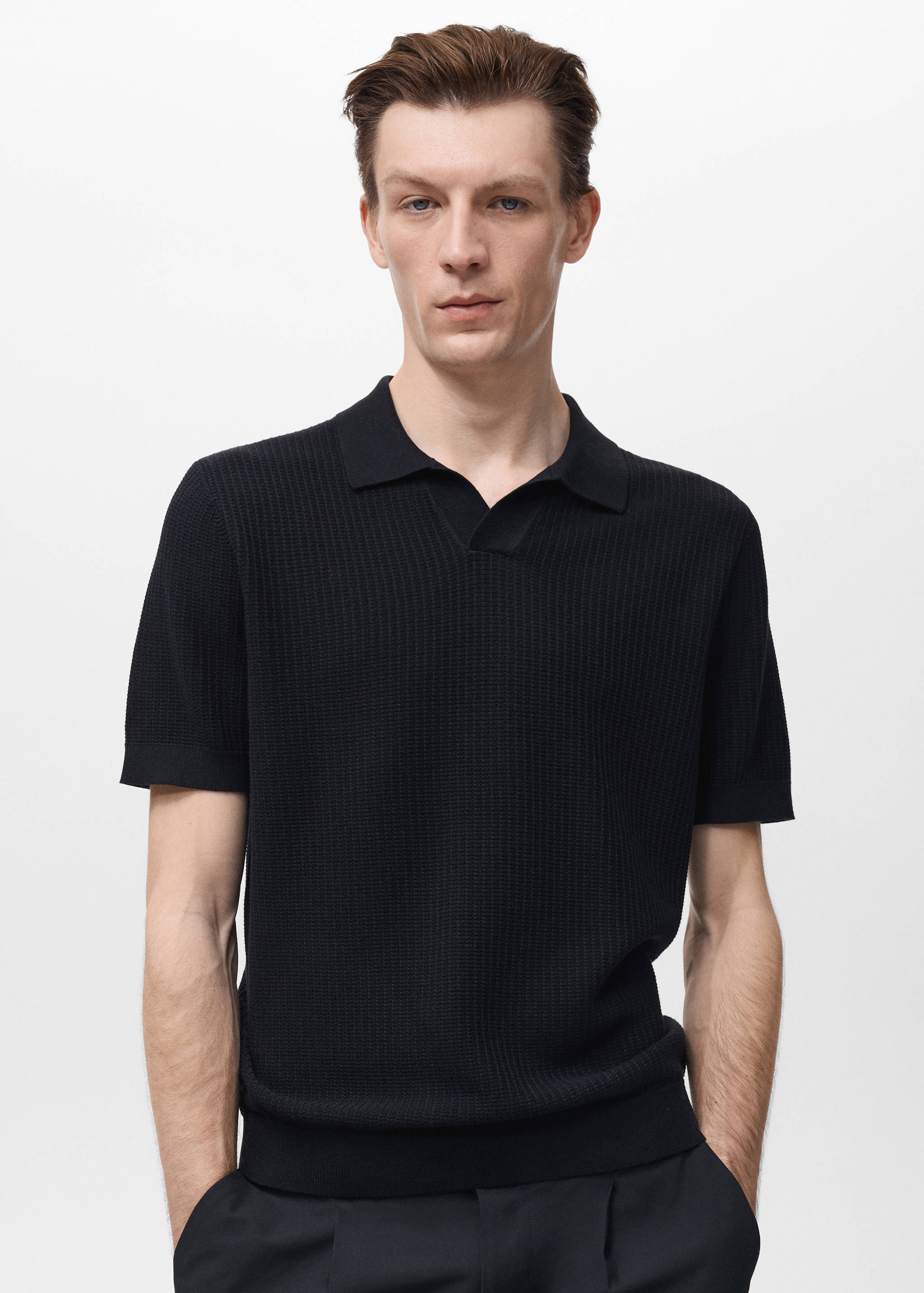 Polo maille coton structuré - Plan moyen