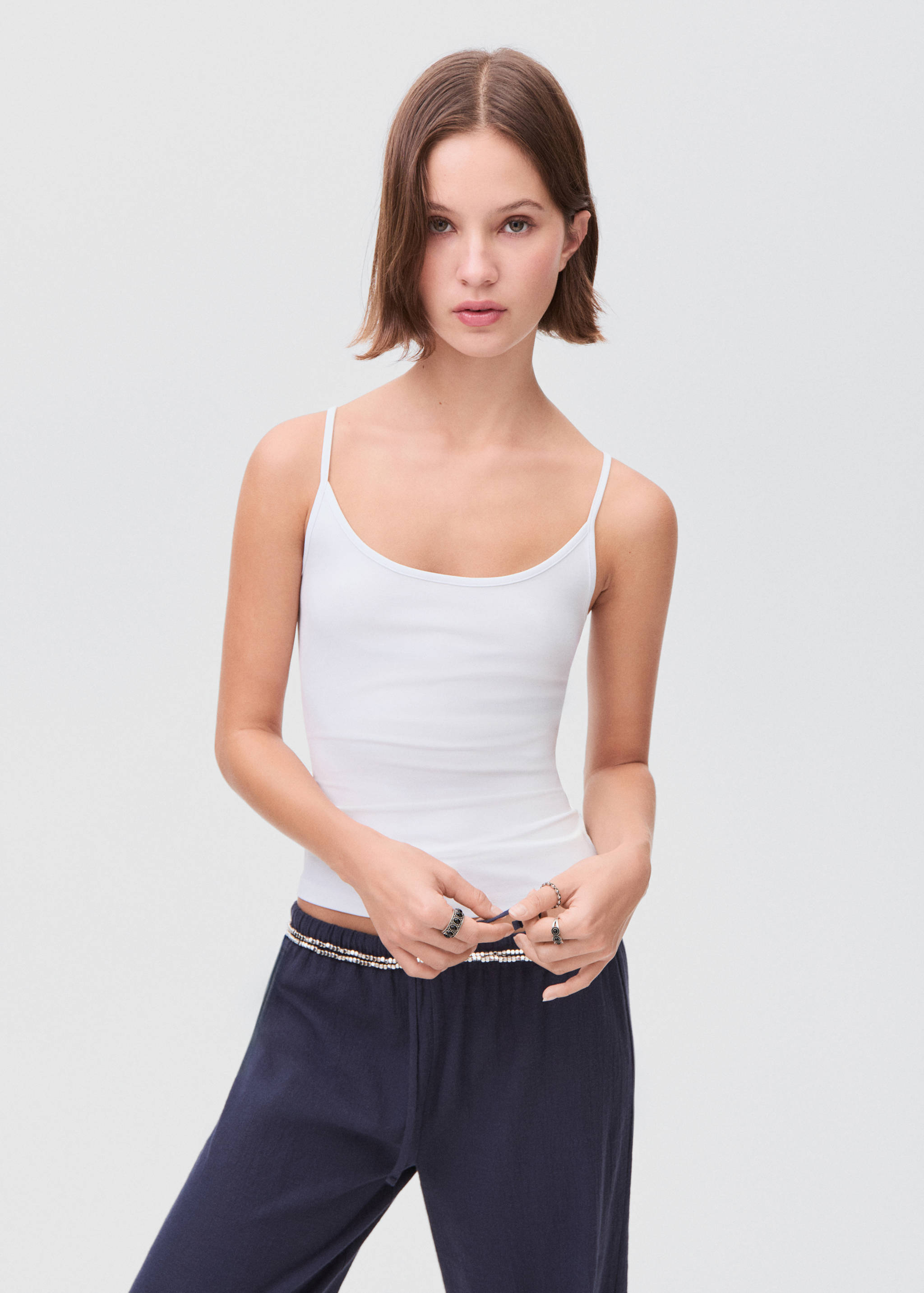 Plain strapless top - Medium plane