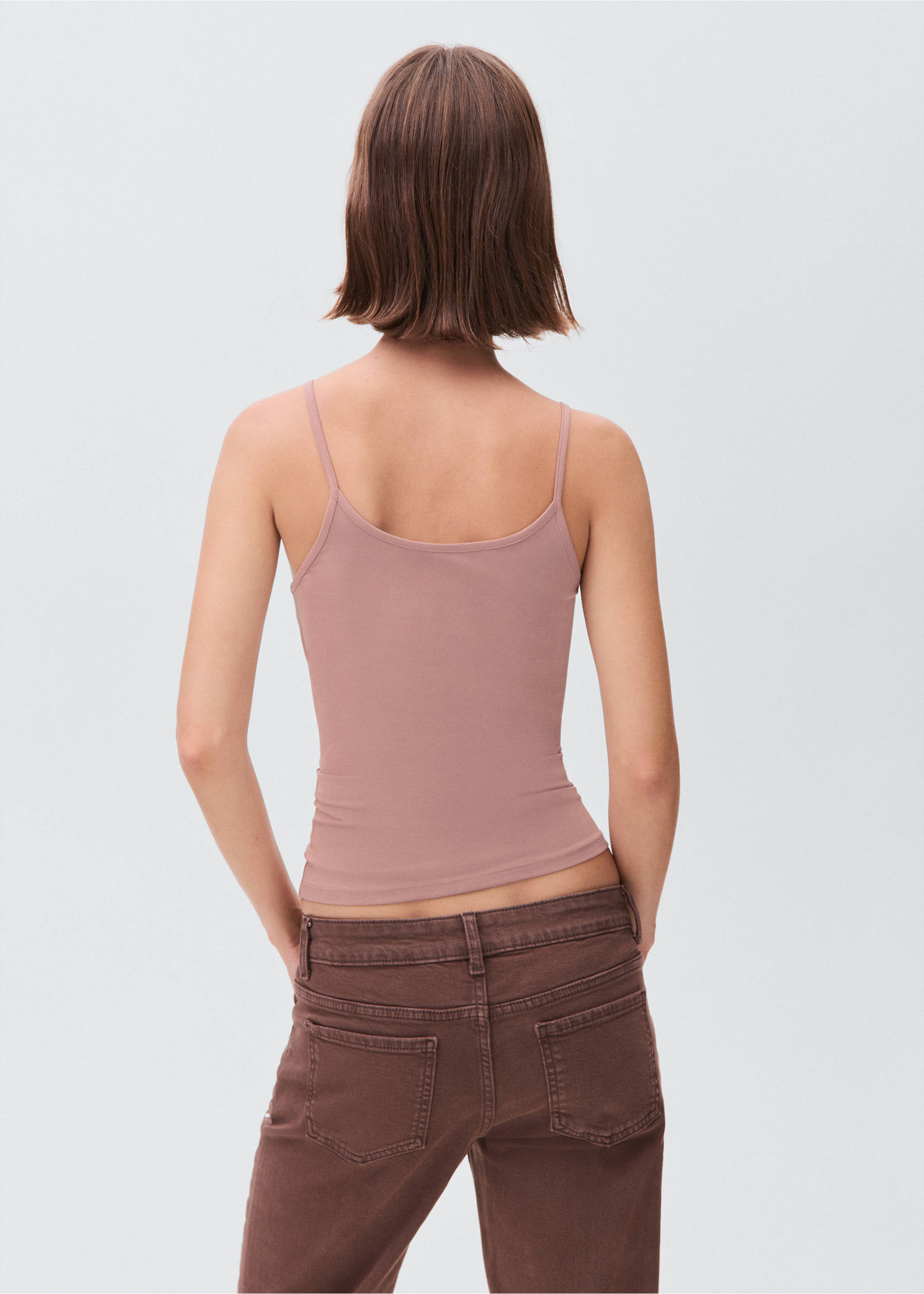 Plain strapless top - Reverse of the article, Pale Pink. Ref: 17012908-00.