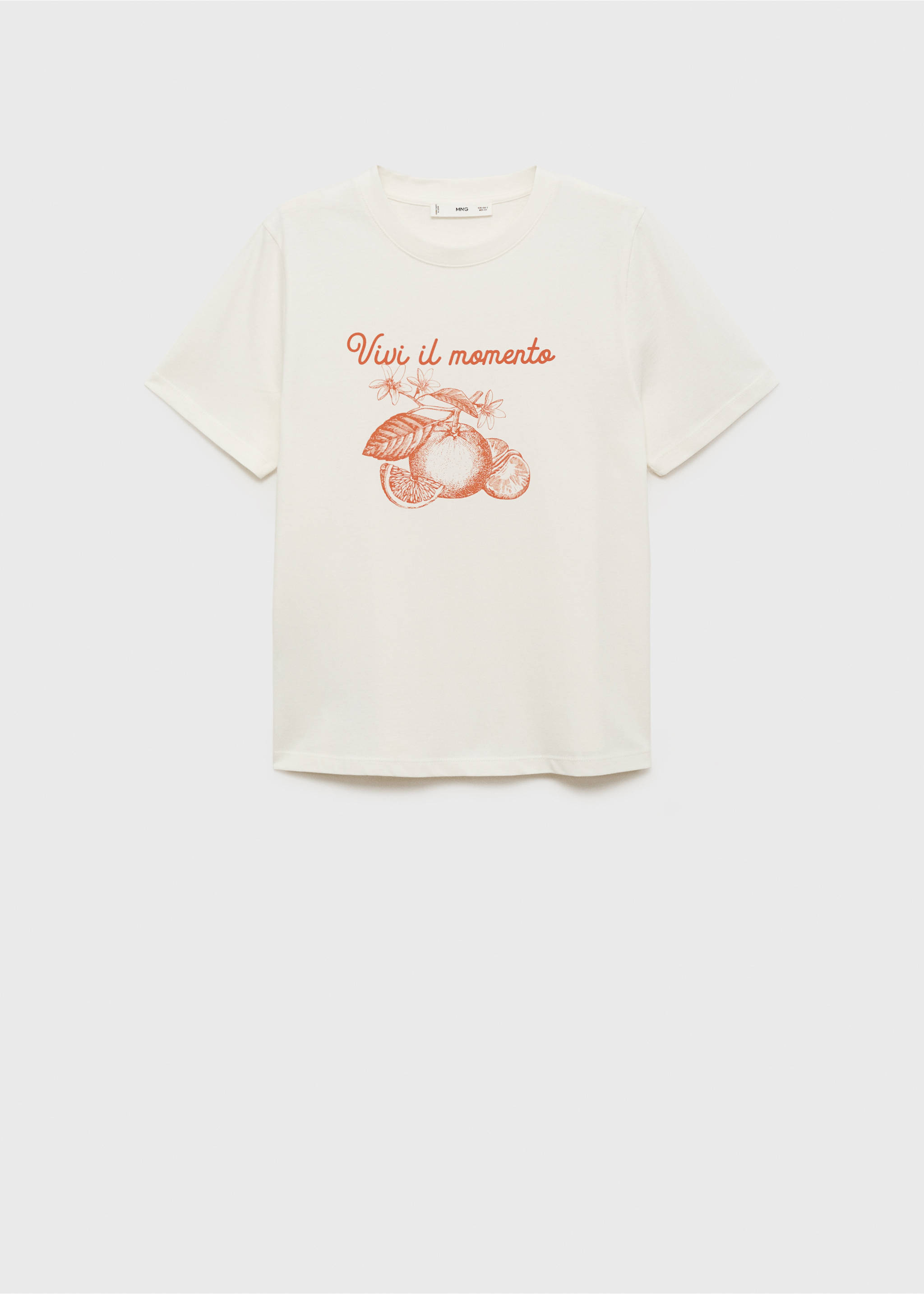Printed cotton-blend t-shirt - Article without model, Orange. Ref: 17012909-00.