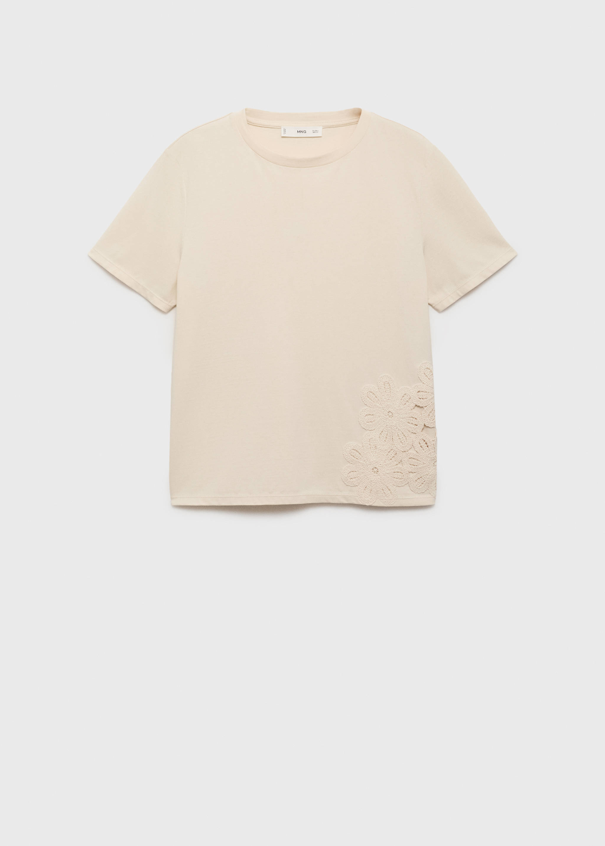 Katoenen T-shirt met bloemenborduursel - Artikel zonder model