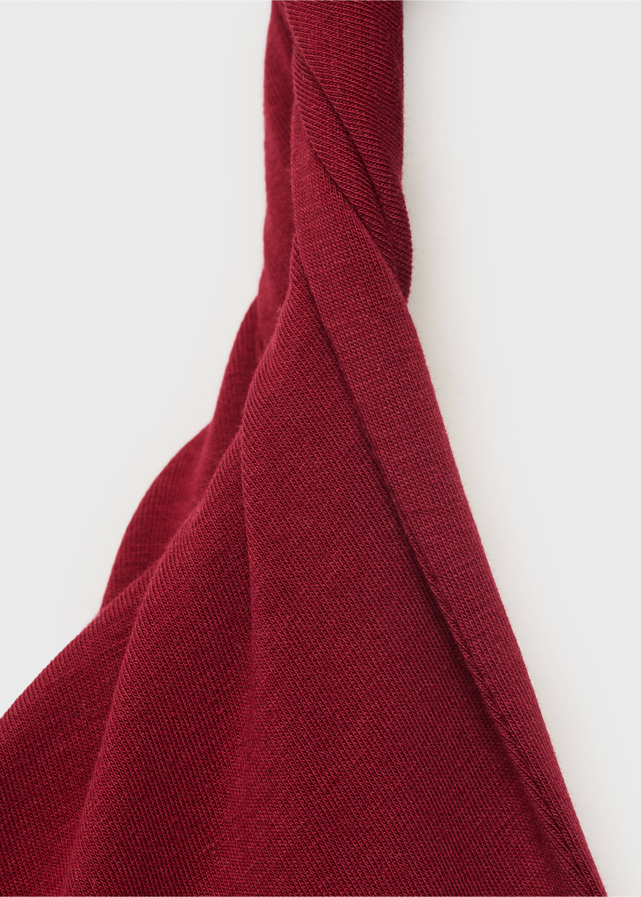 Asymmetrical dress with gathered strap - Details of the article 8, Burgundy. Ref: 17012911-00.