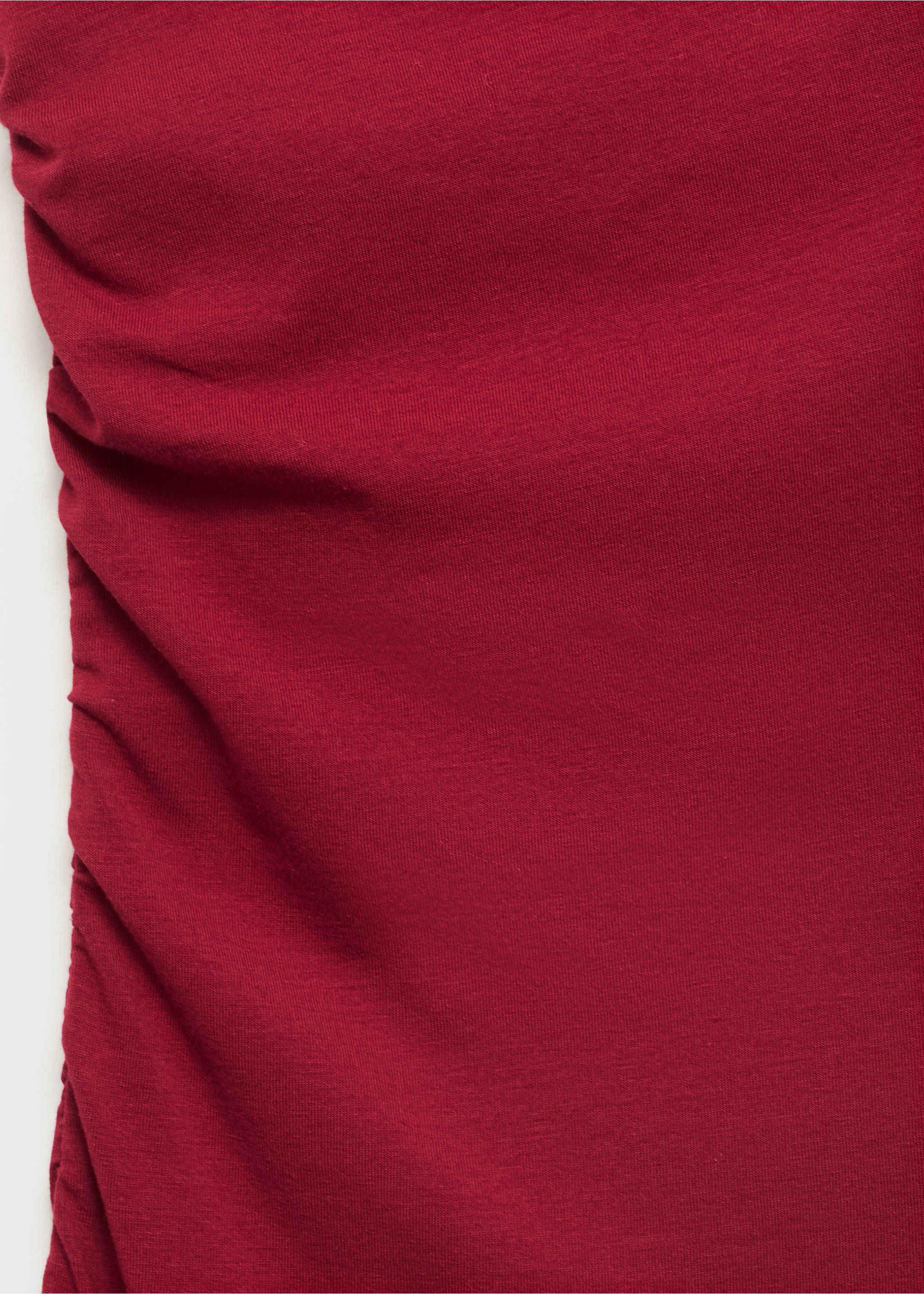 Asymmetrical dress with gathered strap - Details of the article 0, Burgundy. Ref: 17012911-00.