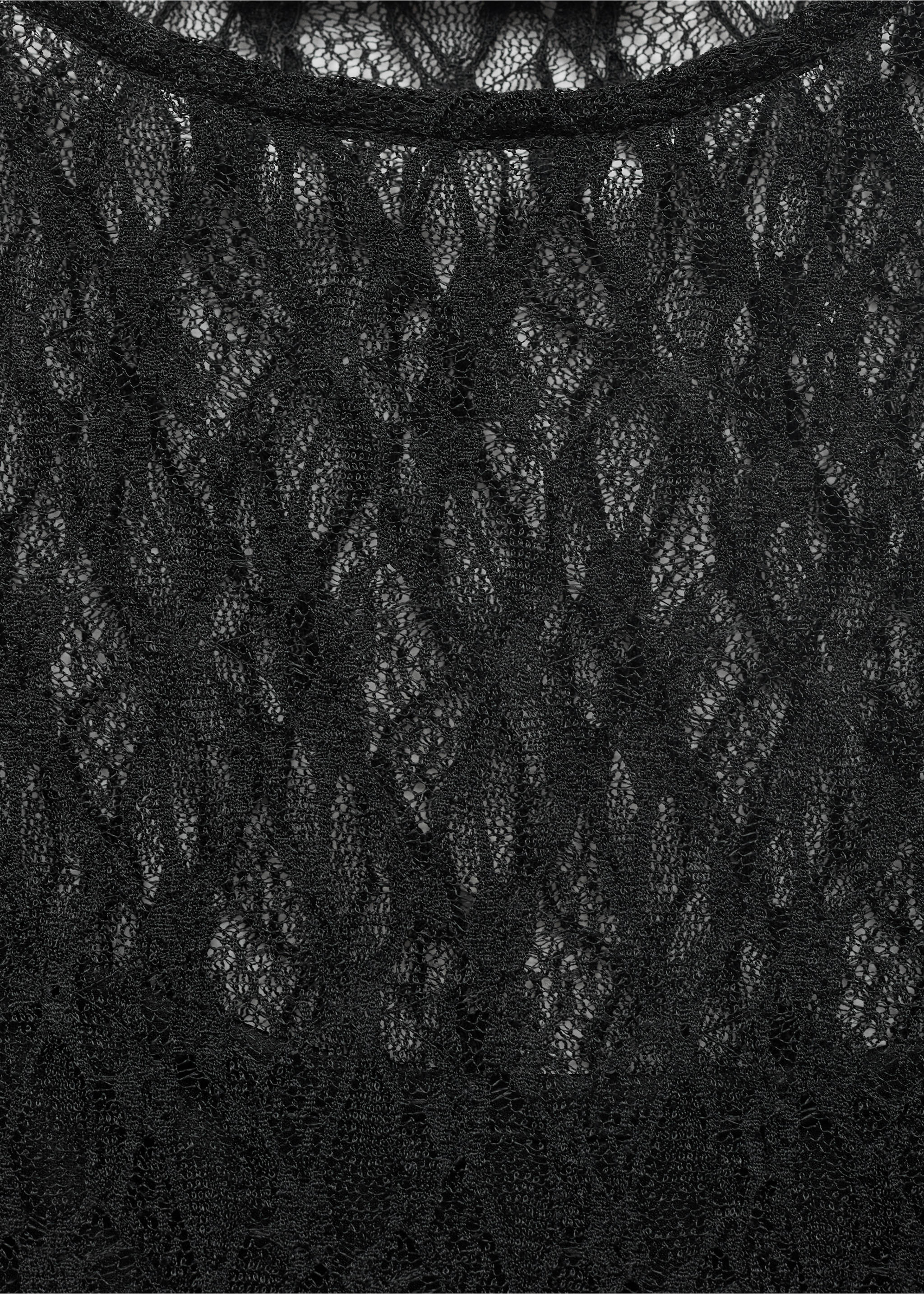 Long lace dress - Details of the article 8, Black. Ref: 17012912-00.