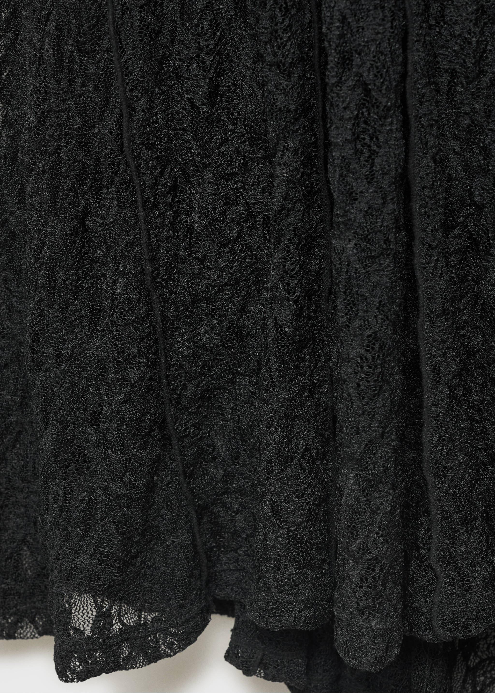 Long lace dress - Details of the article 0, Black. Ref: 17012912-00.