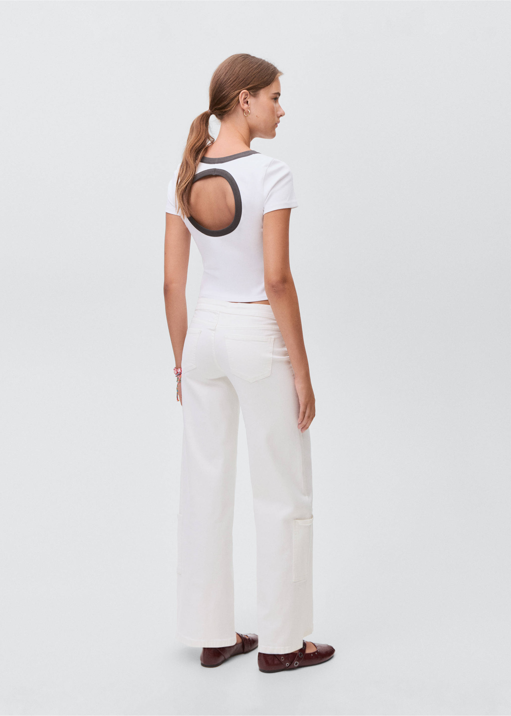 Wide leg jeans with buckle - Reverse of the article, Off White. Ref: 17012916-00.