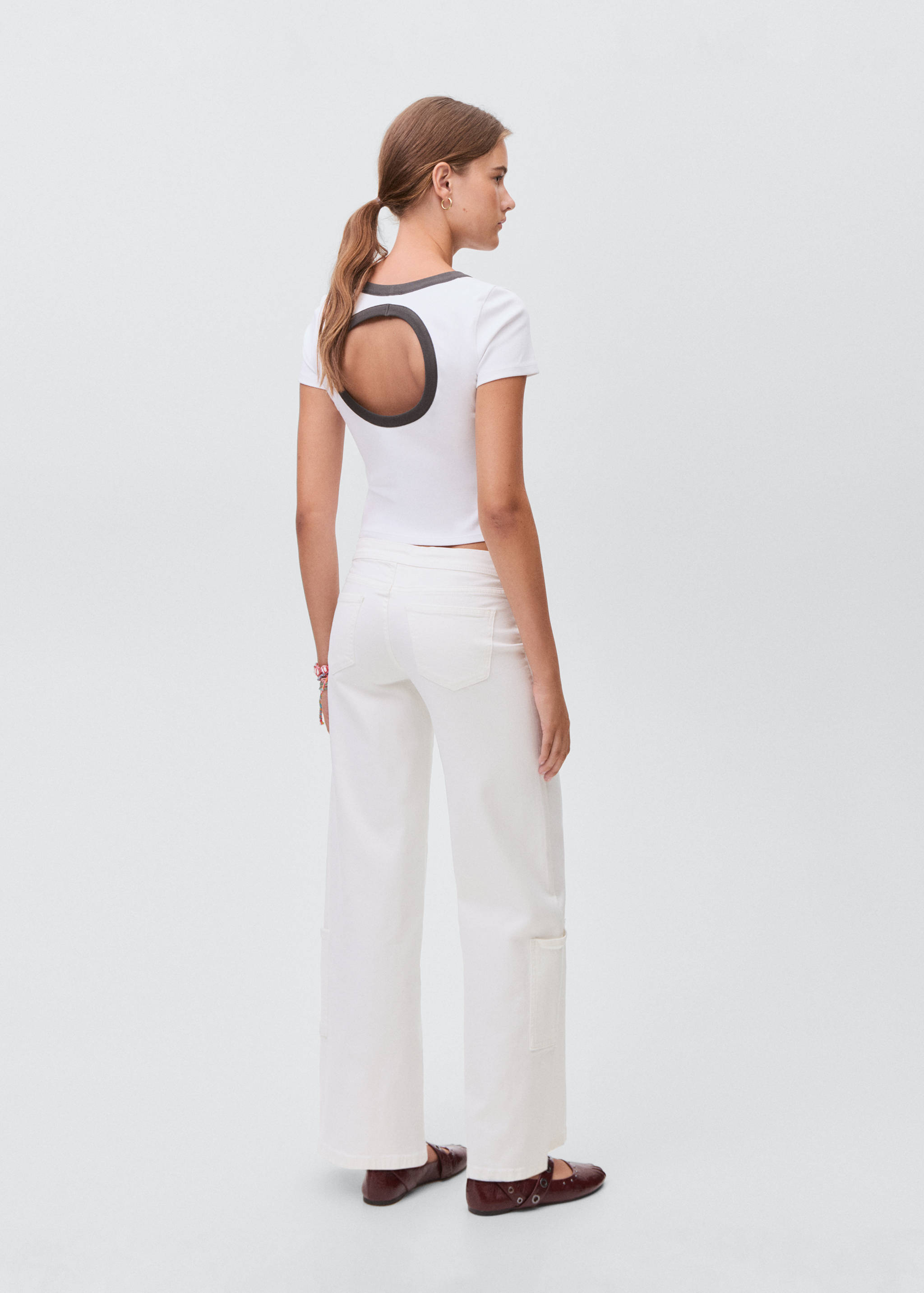 Wide leg jeans with buckle - Reverse of the article