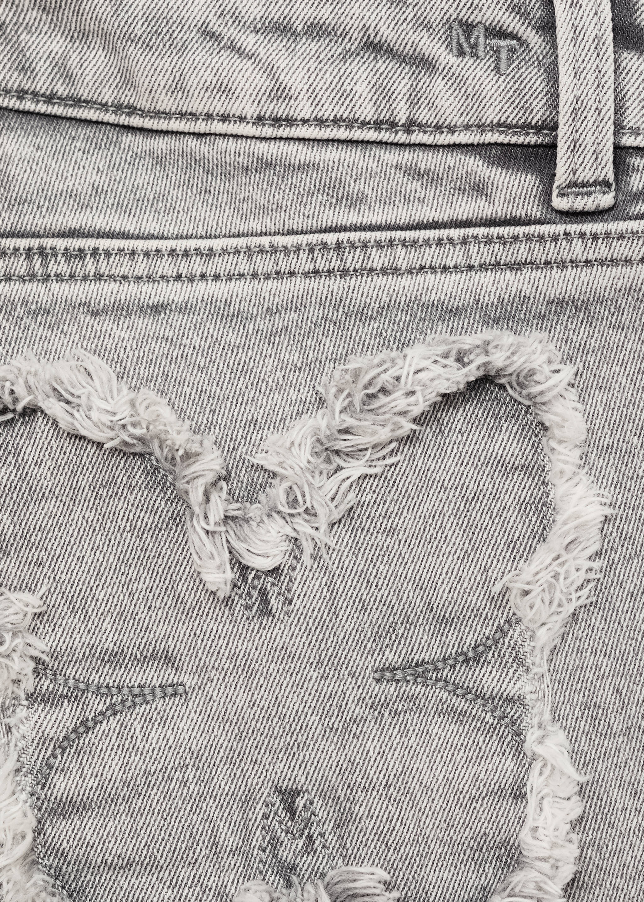 Straight jeans with embroidered butterflies - Details of the article 0