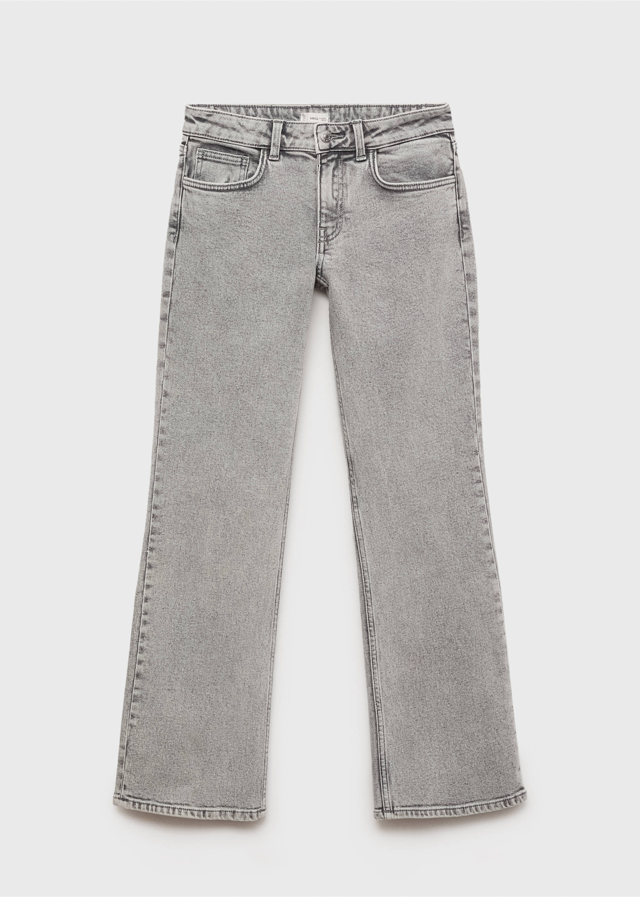Gerade Jeans mit bestickten Schmetterlingen - Artikel ohne Model, Denim Grau. Ref: 17012918-00.