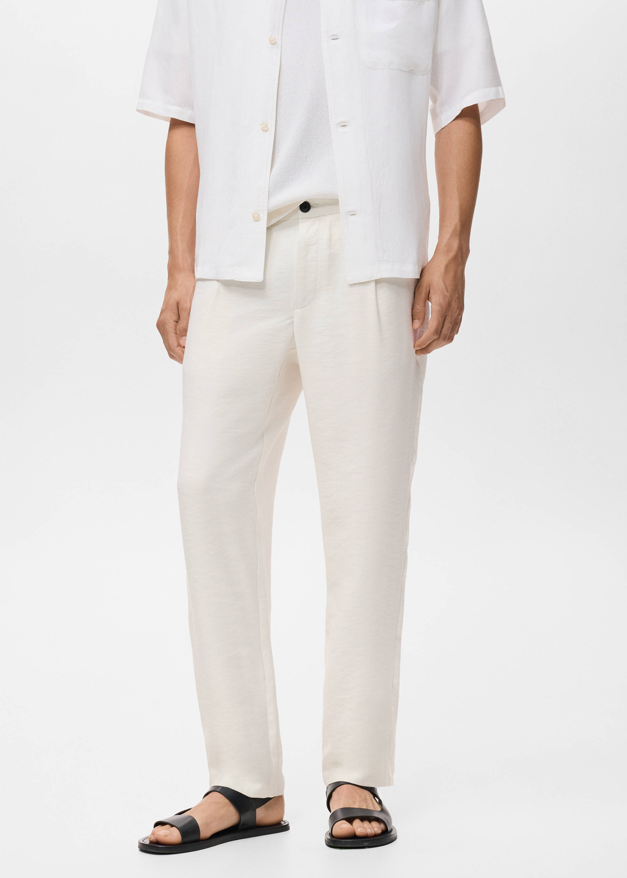 Pantalon droit pinces - Plan moyen