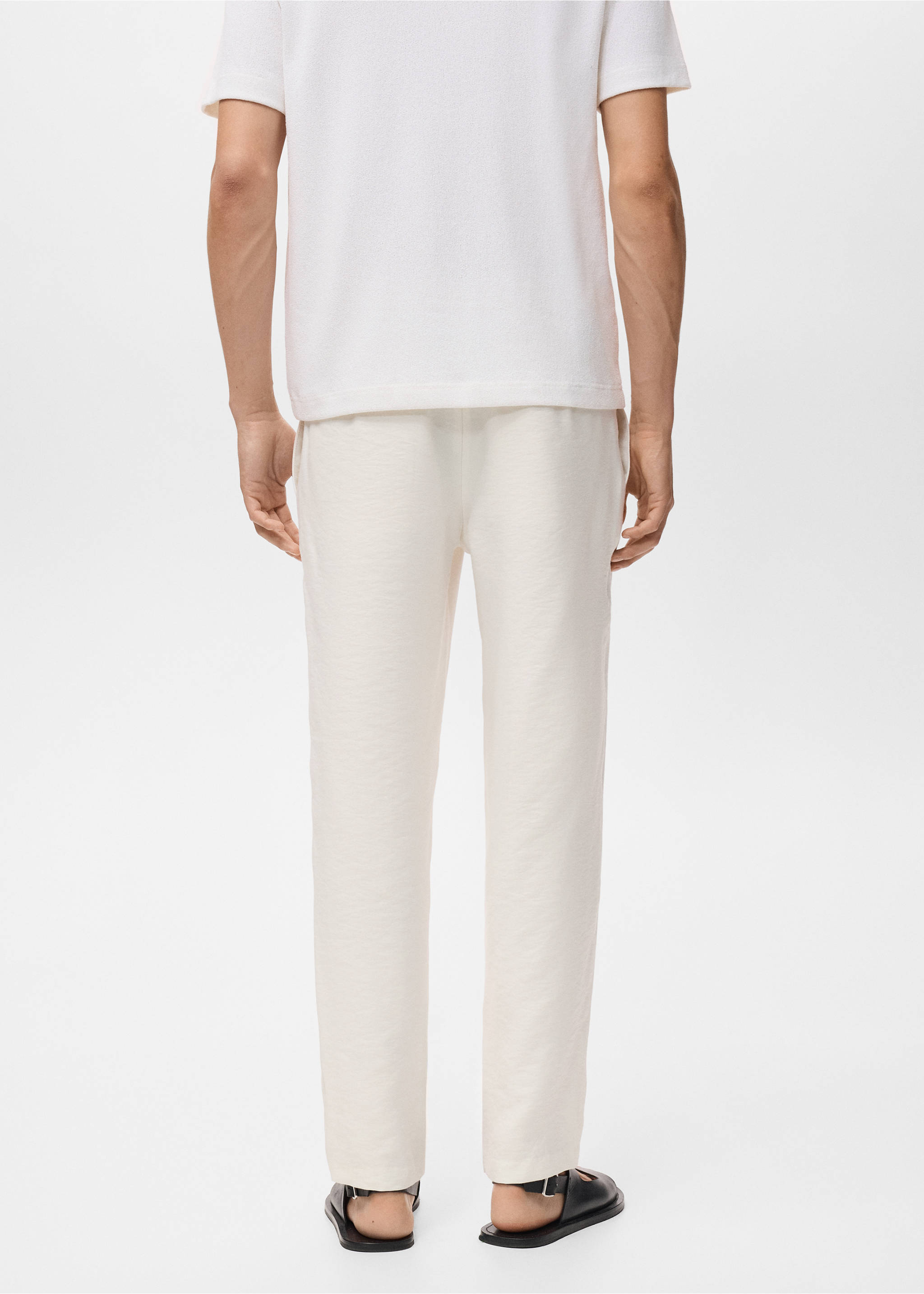 Pantalon droit pinces - Verso de l’article, Blanc cassé. Ref: 17012920-00.