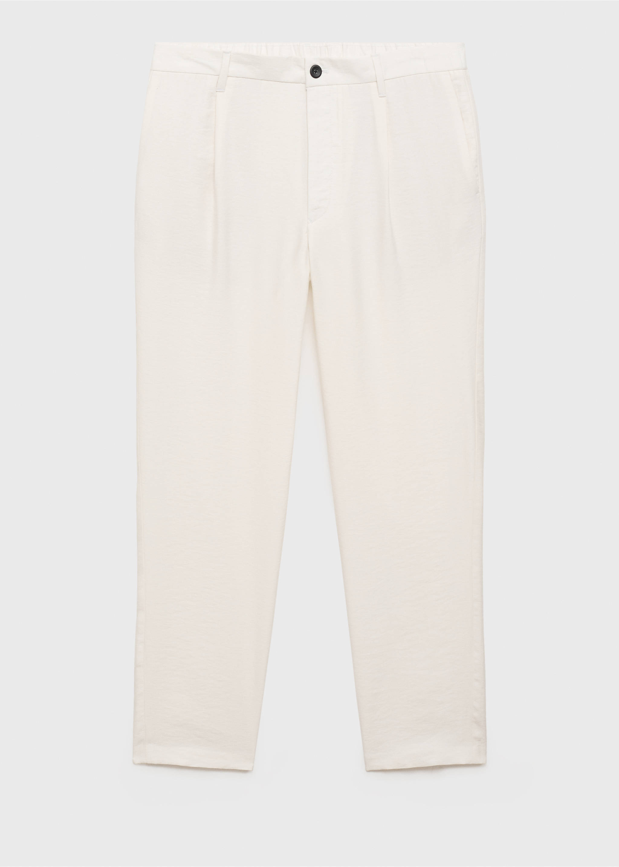 Straight-fit pleated trousers - Article without model, Off White. Ref: 17012920-00.