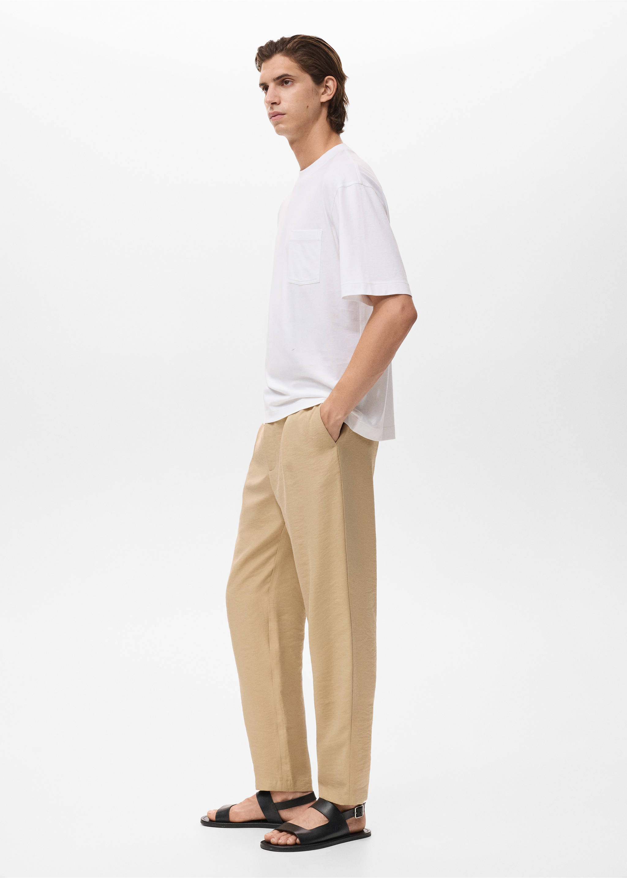 Pantalon droit pinces - Détail de l'article 2, Beige. Ref: 17012920-00.
