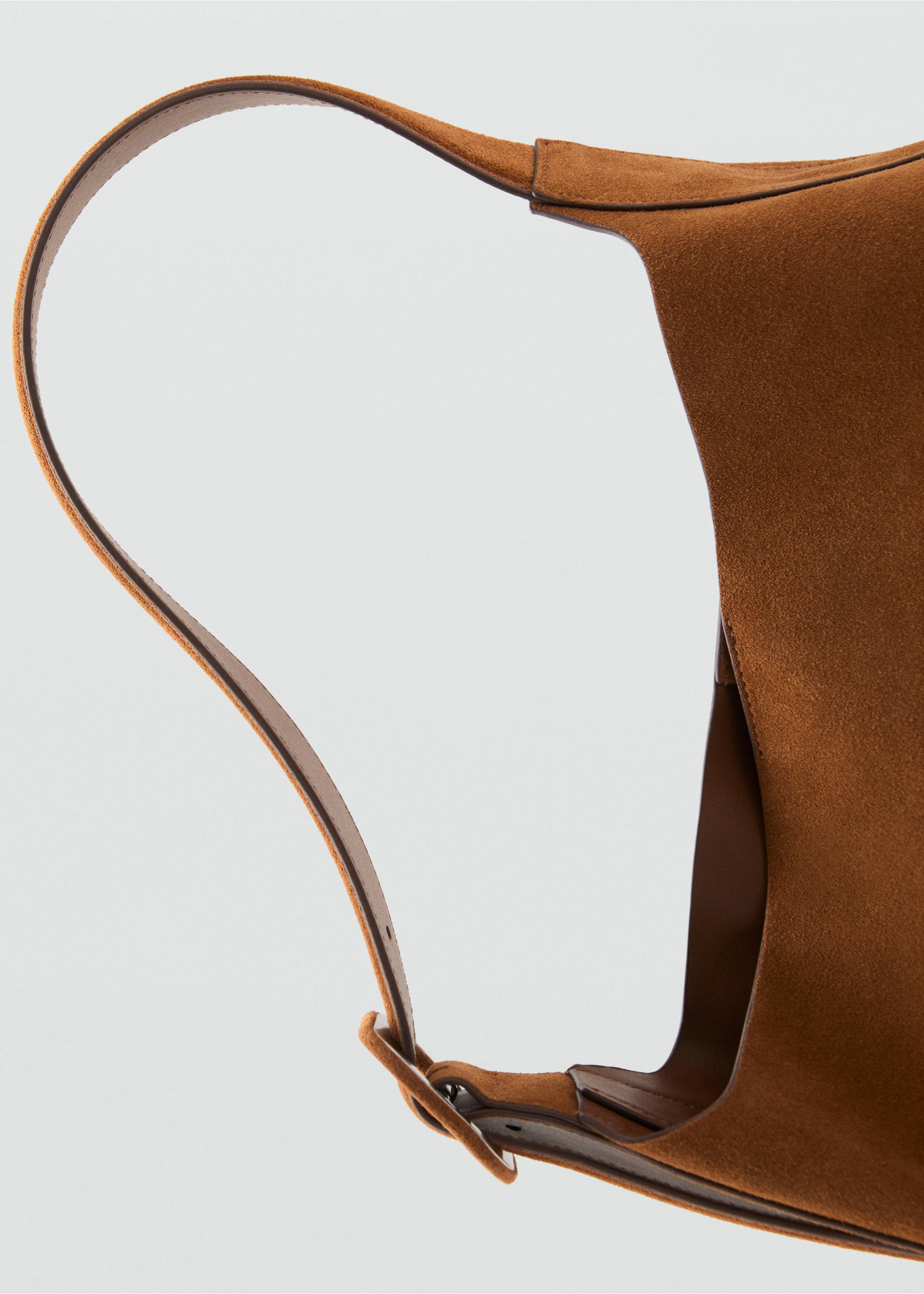 Large suede leather shopper bag - Details of the article 2, Leather. Ref: 17012921-00.
