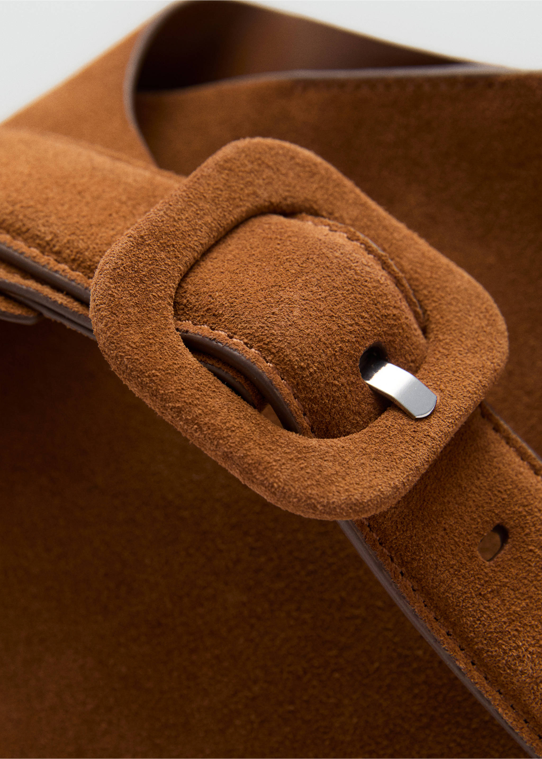 Large suede leather shopper bag - Details of the article 3, Leather. Ref: 17012921-00.
