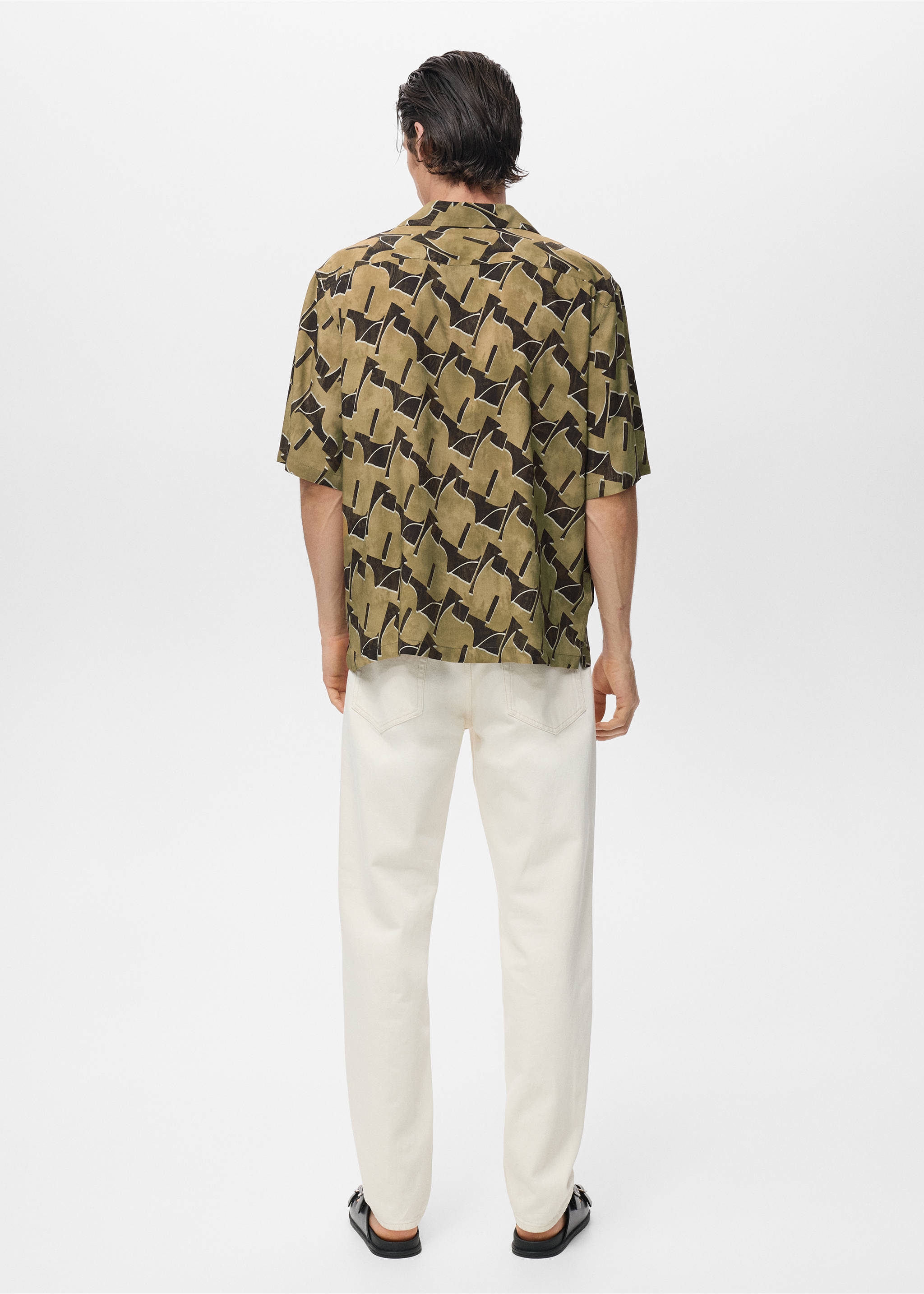 Flowy printed shirt - Reverse of the article, Ochre. Ref: 17012930-00.