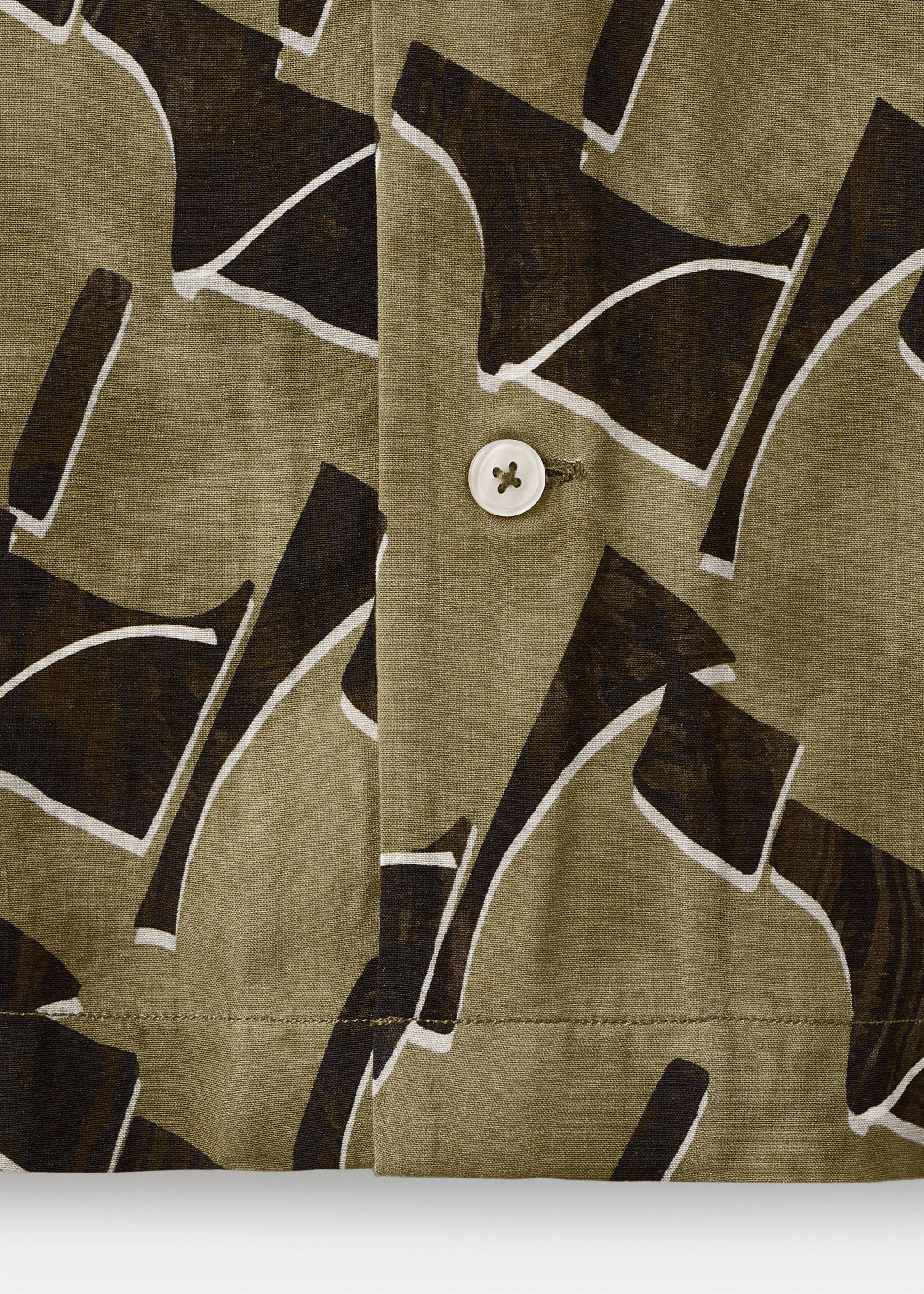 Flowy printed shirt - Details of the article 0, Ochre. Ref: 17012930-00.