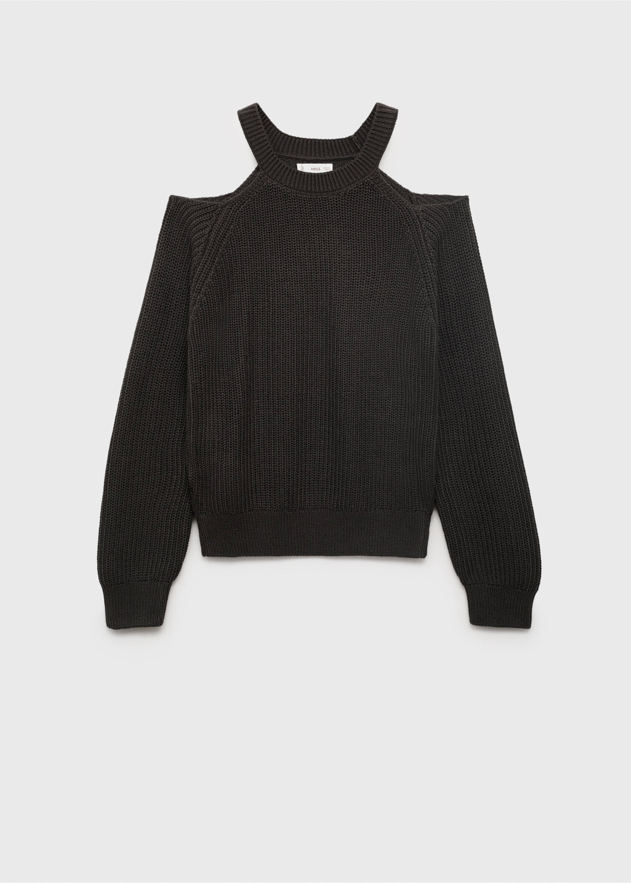 Sweater with cropped sleeves - Article without model, Charcoal. Ref: 17013278-00.