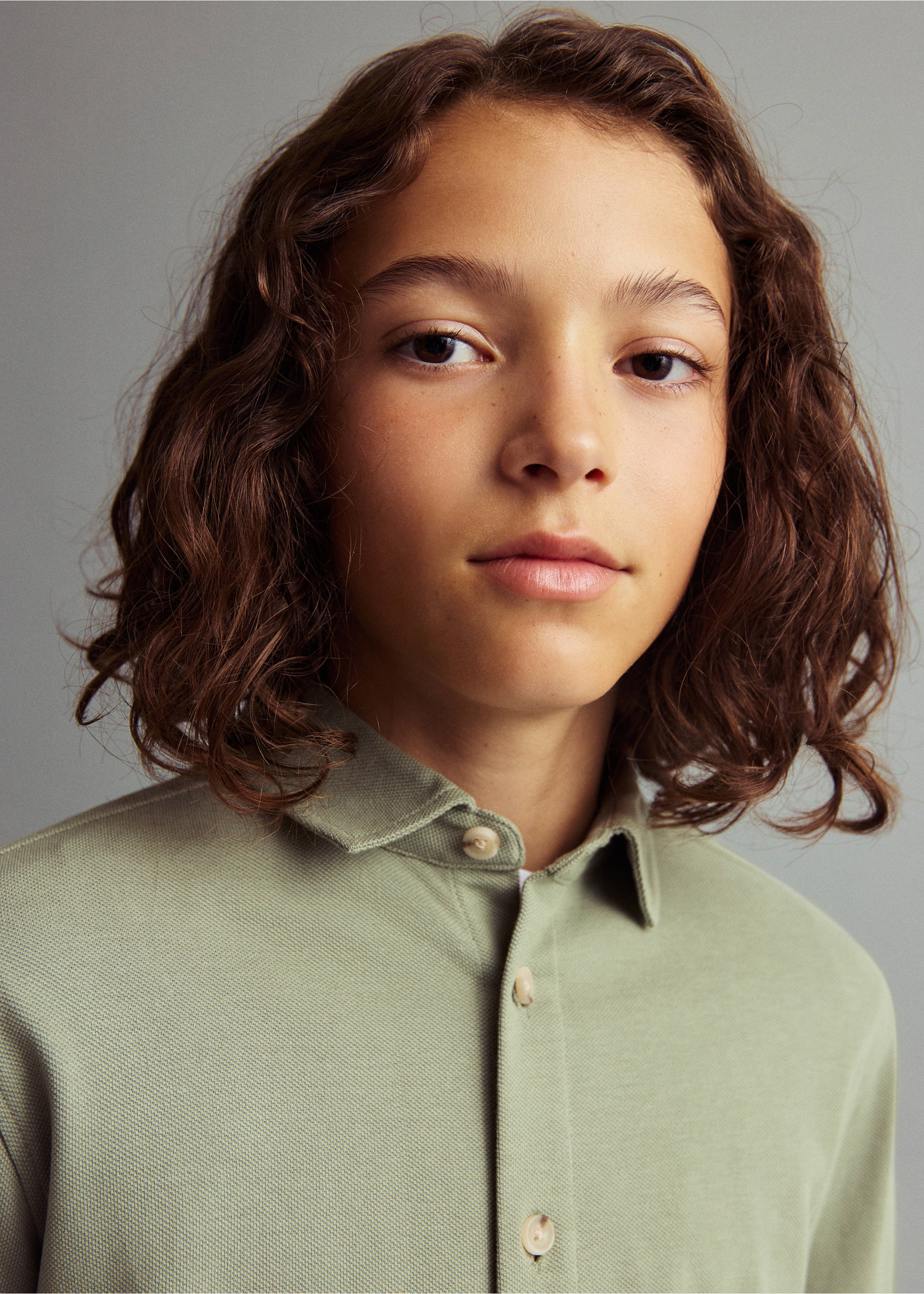 Strickhemd aus Baumwolle - Detail des Artikels 1, Grün. Ref: 17013280-00.