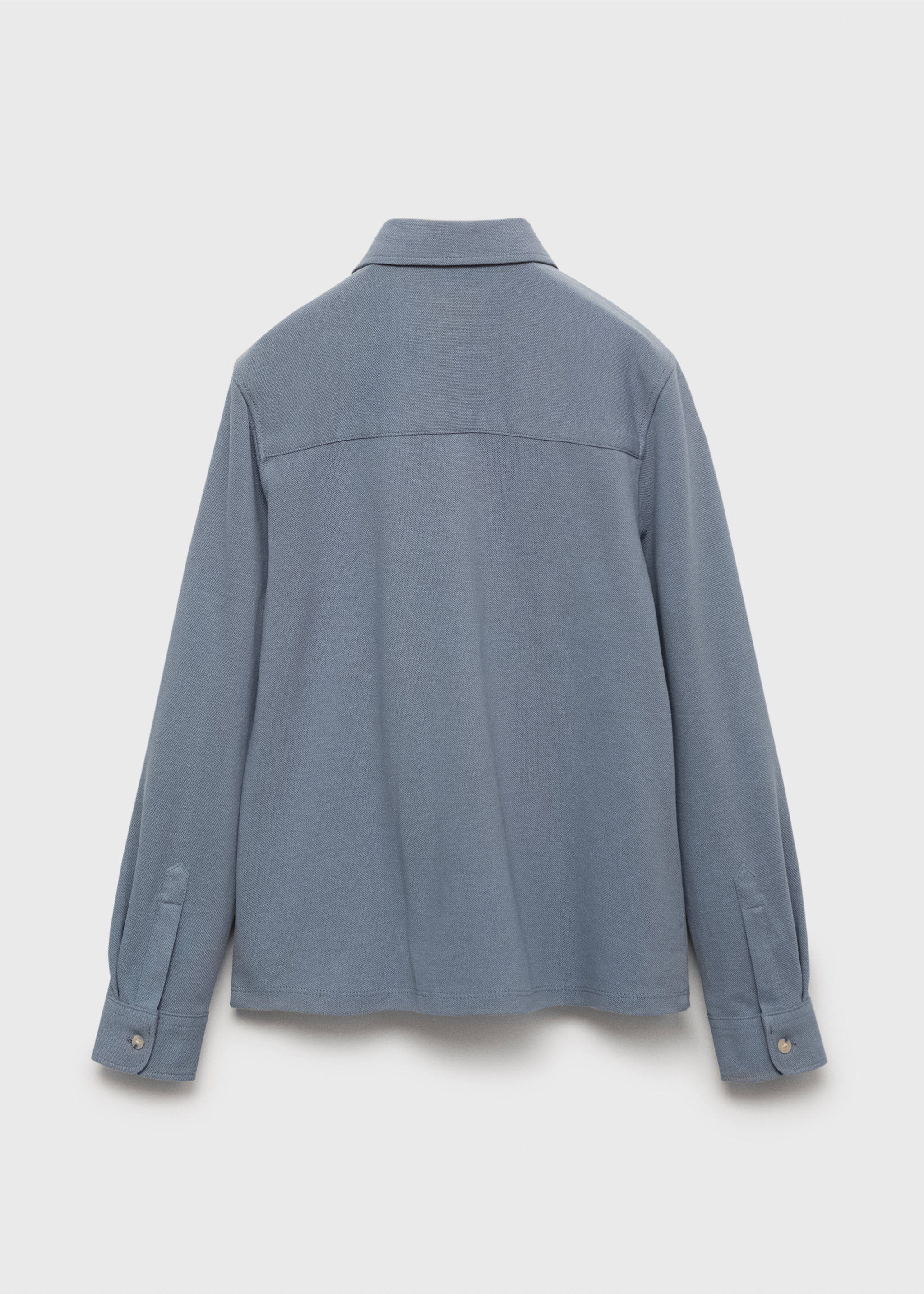 Strickhemd aus Baumwolle - Rückseite des Artikels, Blau. Ref: 17013280-00.