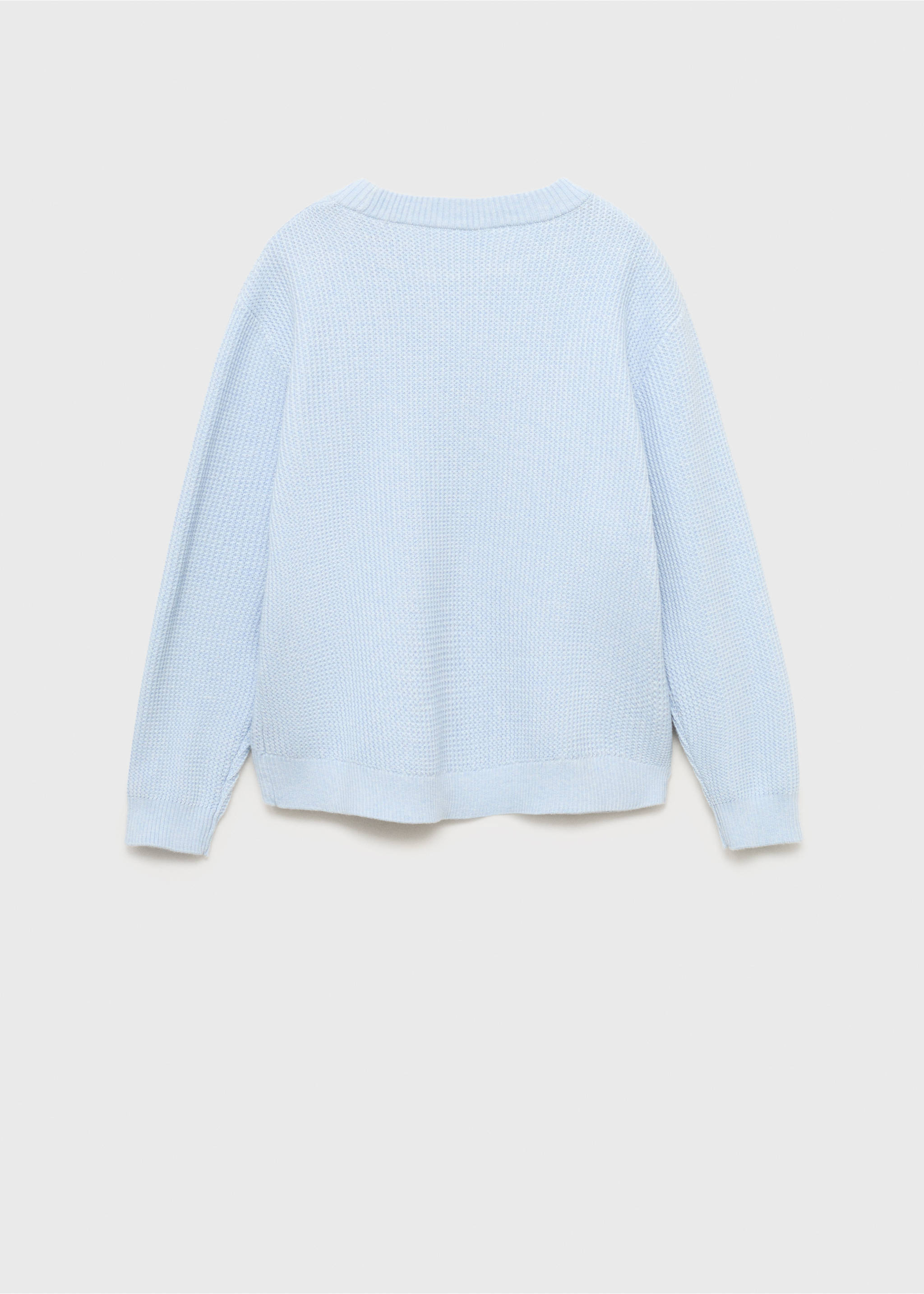 Knitted cotton sweater - Reverse of the article, Sky Blue. Ref: 17013283-00.